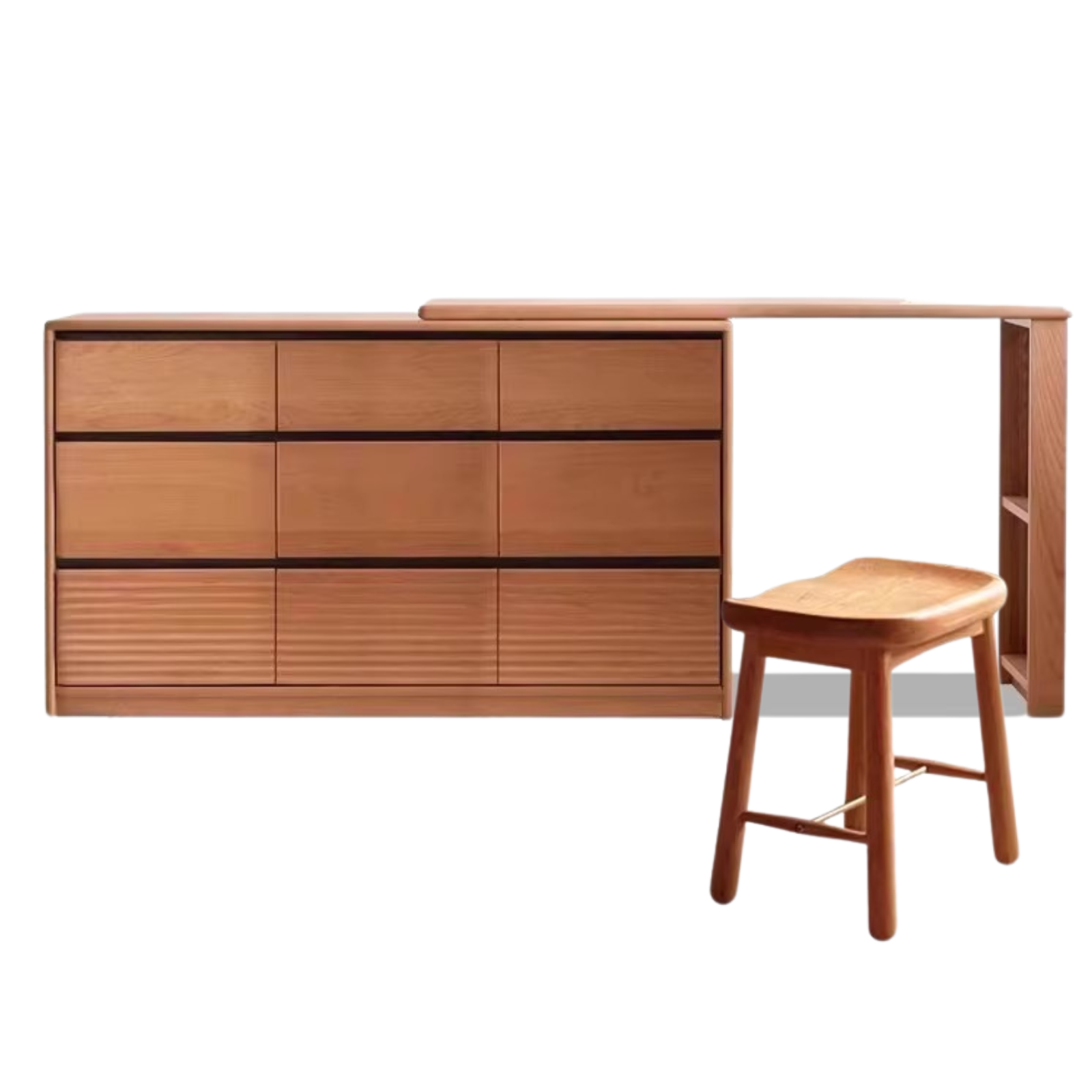 Cherry solid wood retro dressing table