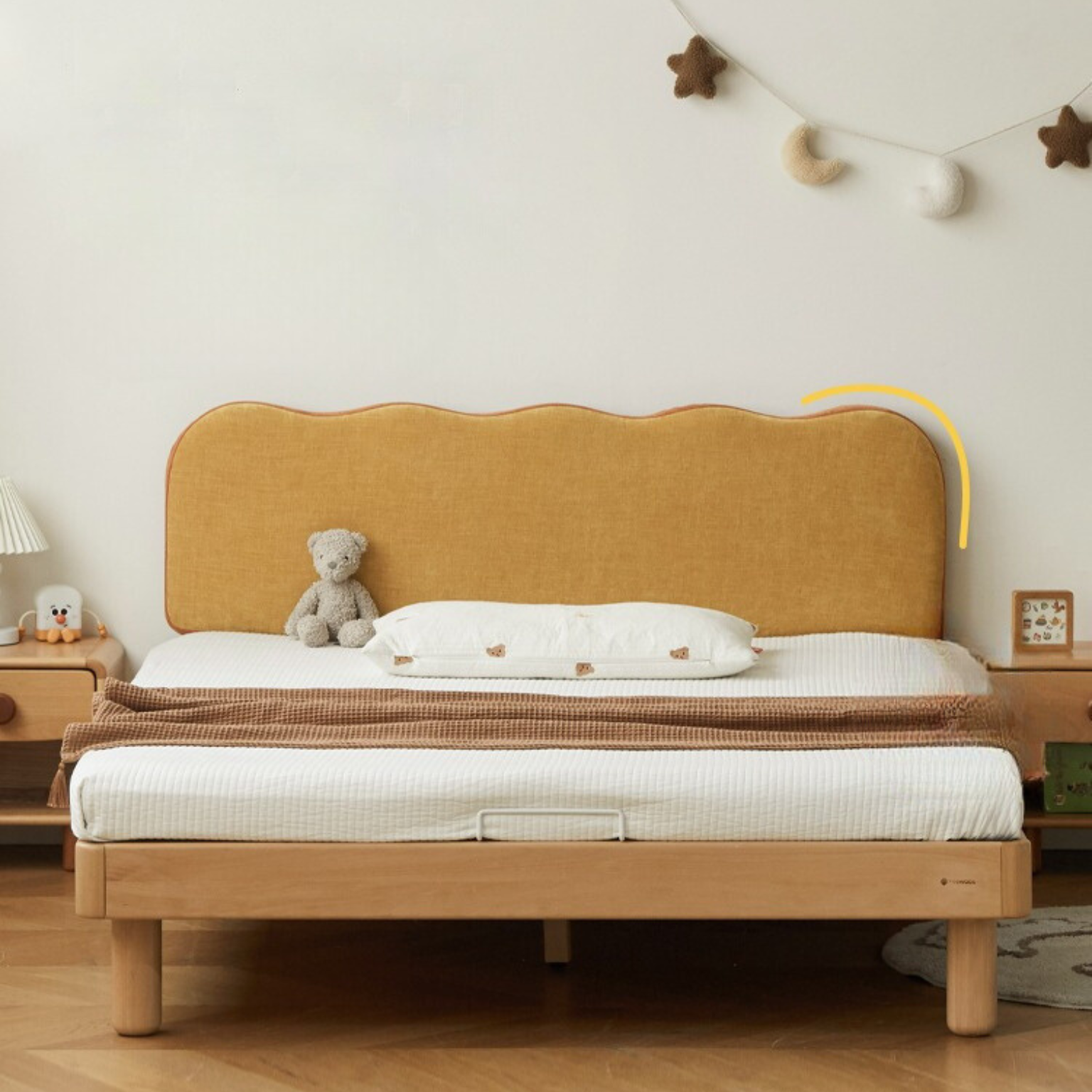 Beech Solid Wood Children's Modern Soft Bed