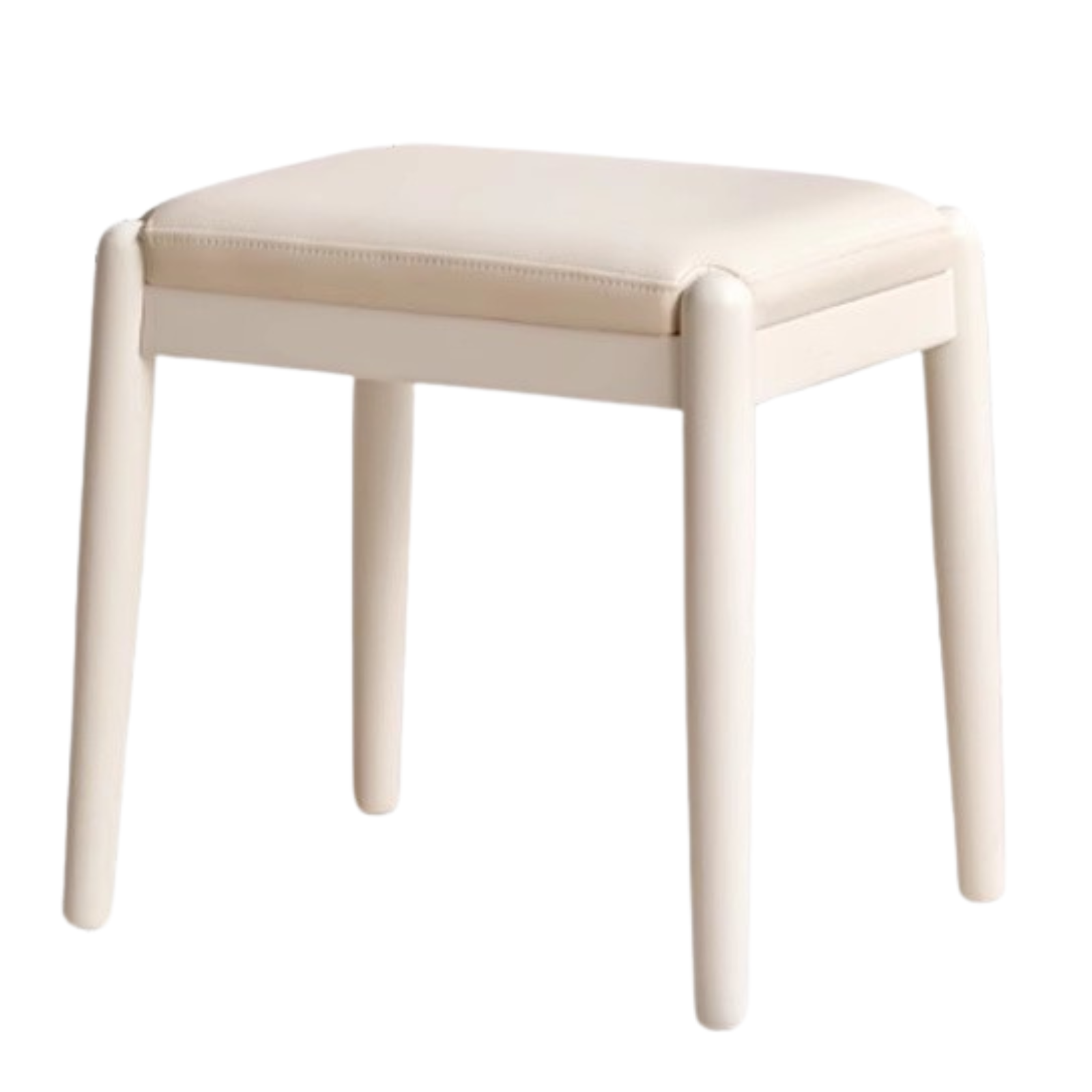 Birch Solid Wood Modern White Makeup Stool