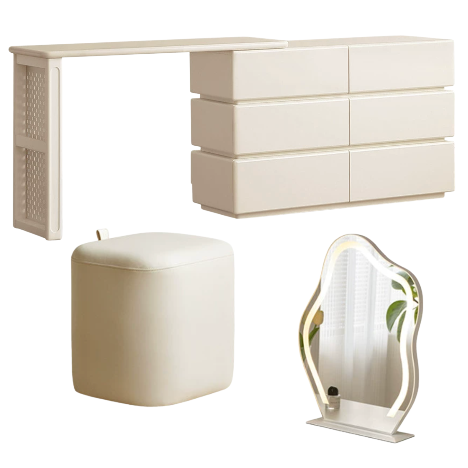 Solid Rubberwood Modern Vanity Table.