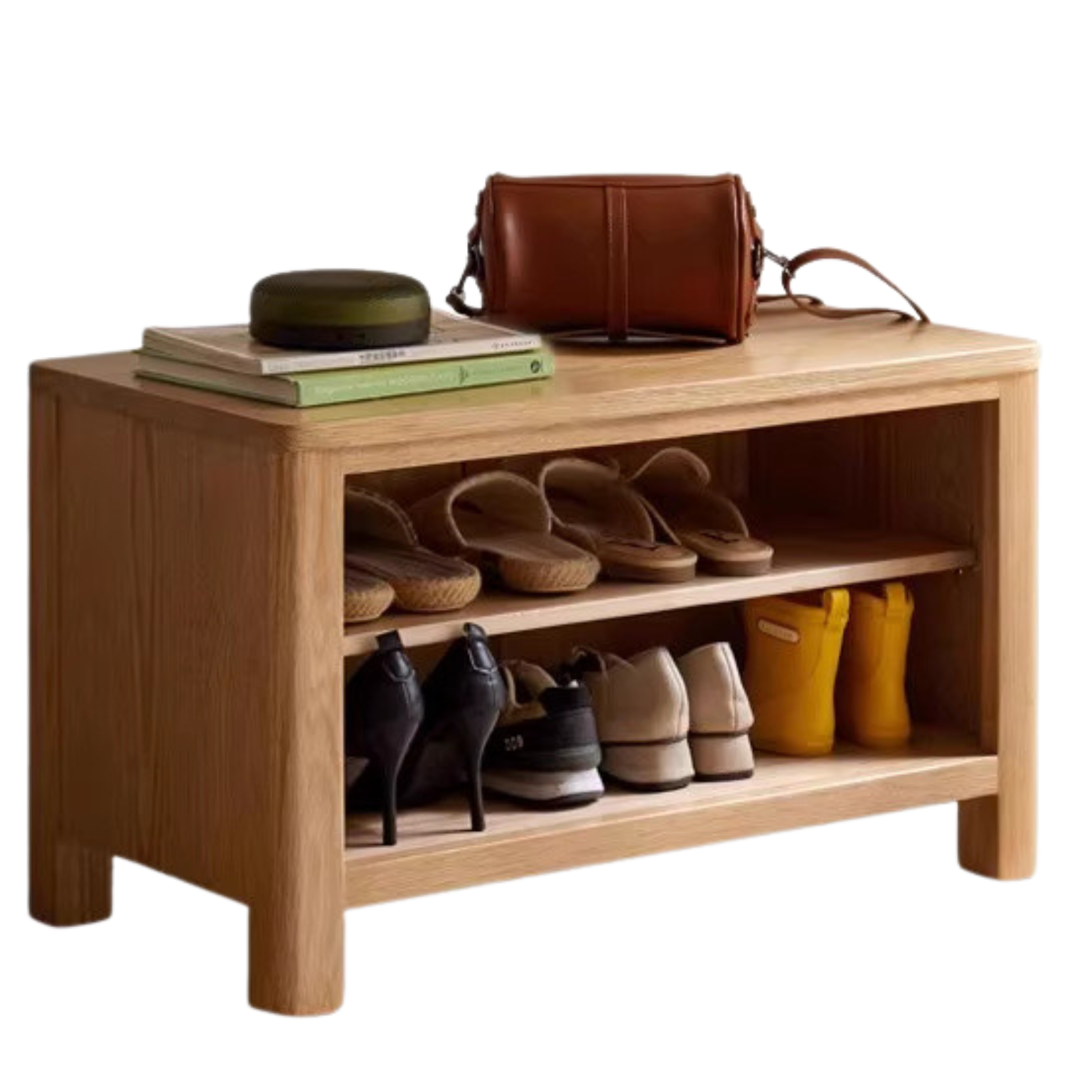 Oak Solid Wood Shoe Storage Bench