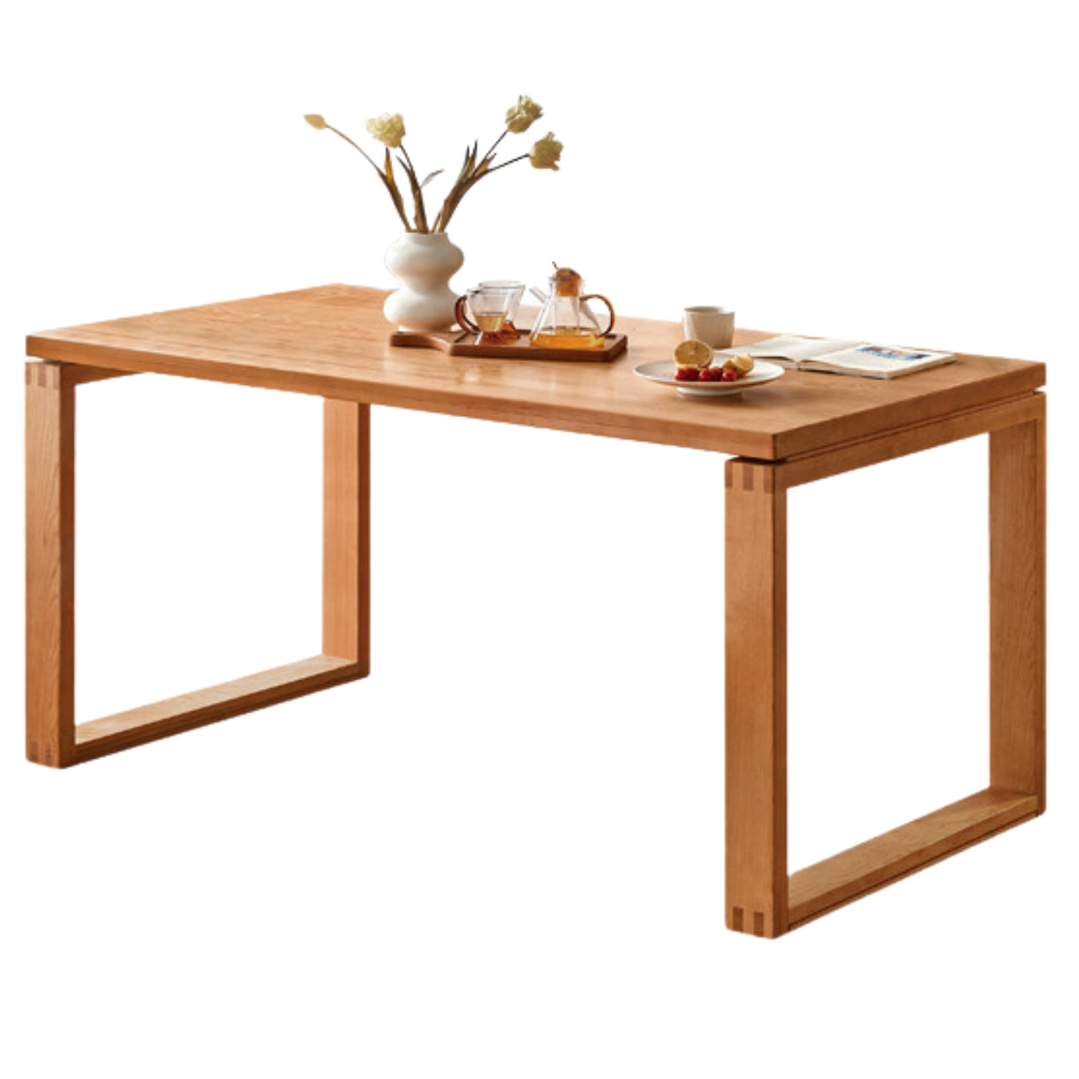 Cherry Wood Dining Table Island Table Integrated Large Board