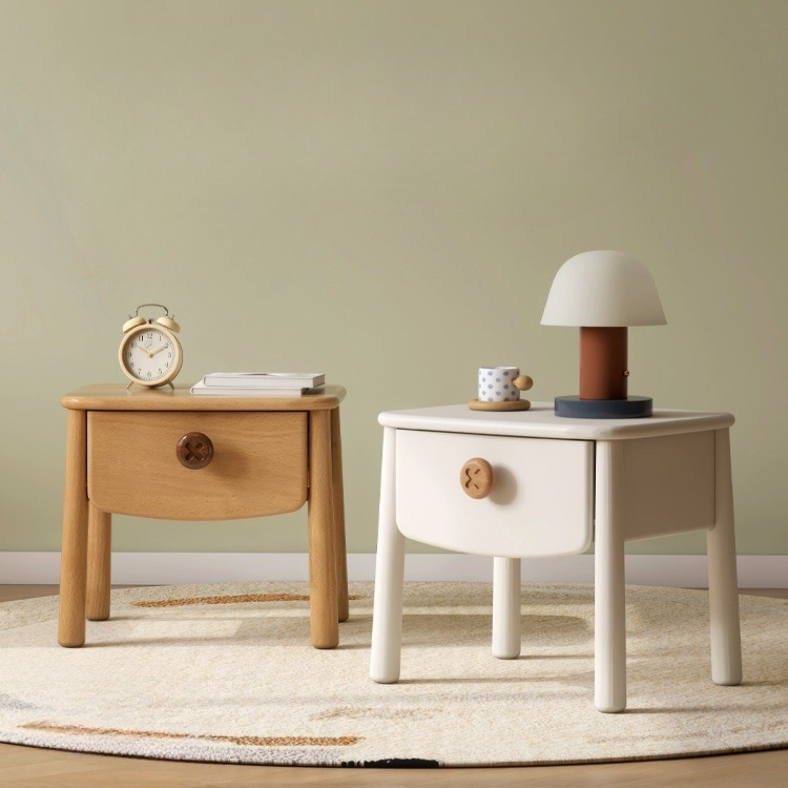 Beech solid wood modern children's nightstand