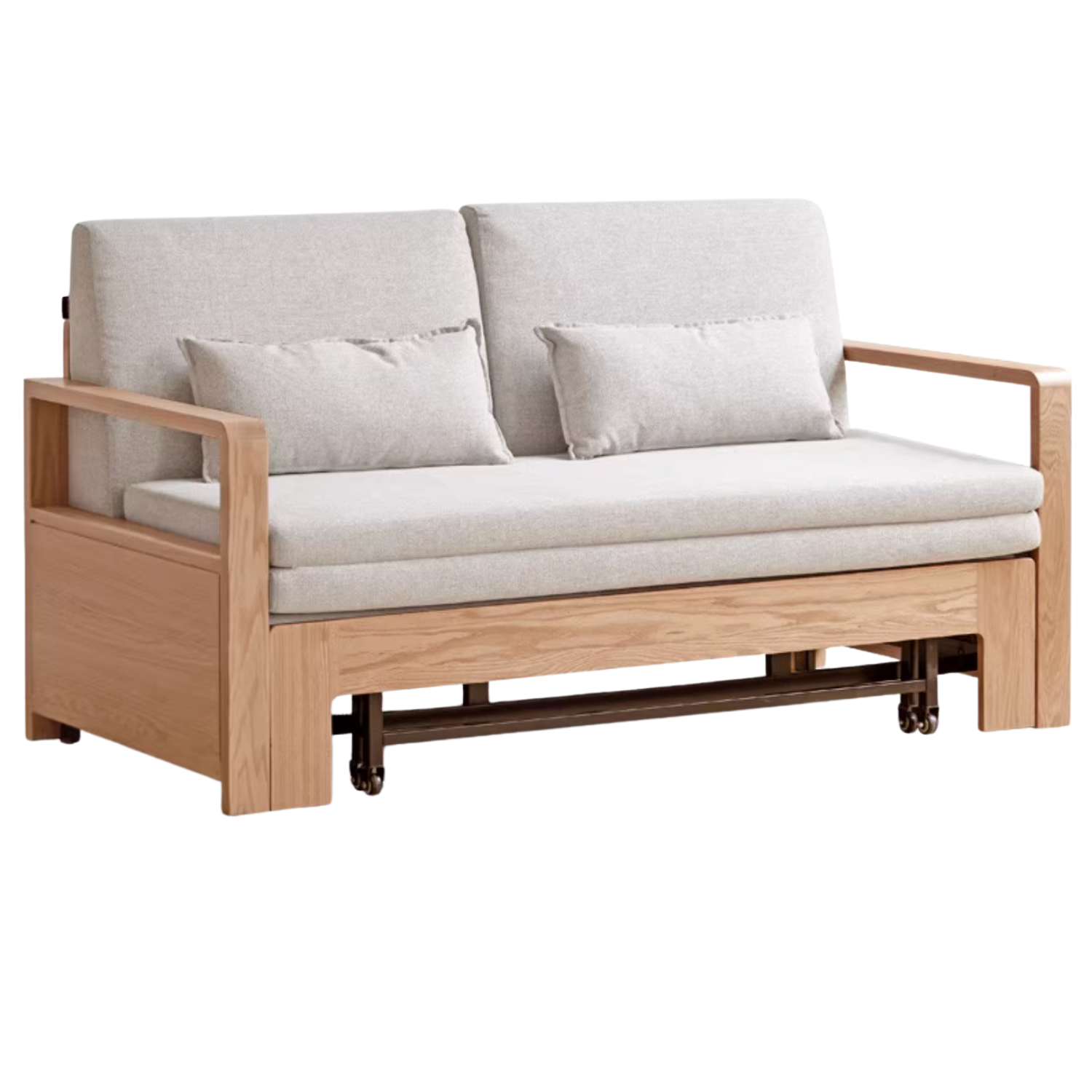 Oak, Ash Solid Wood Sofa Bed Modern Multifunctional.
