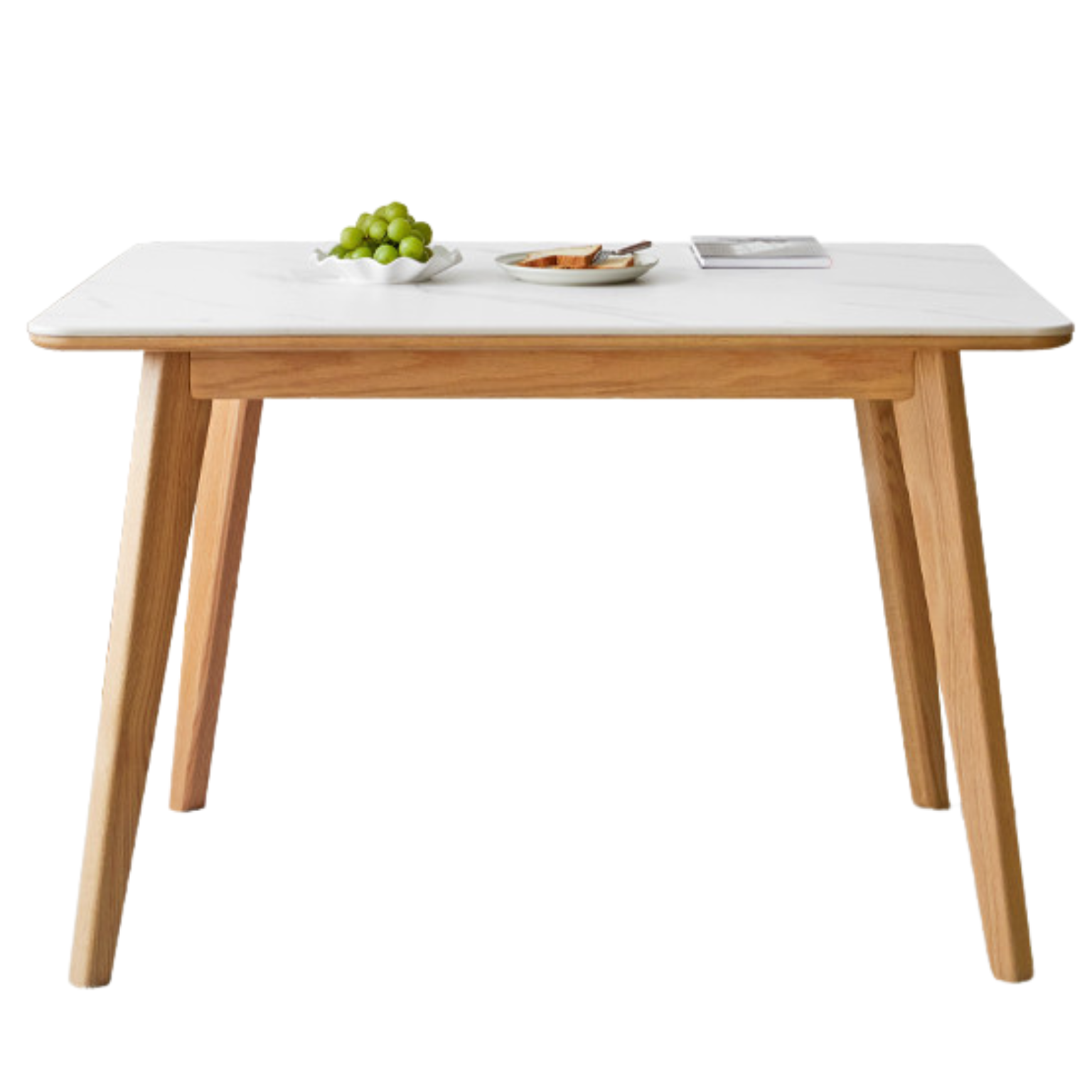 Oak solid wood modern rock plate dining table,