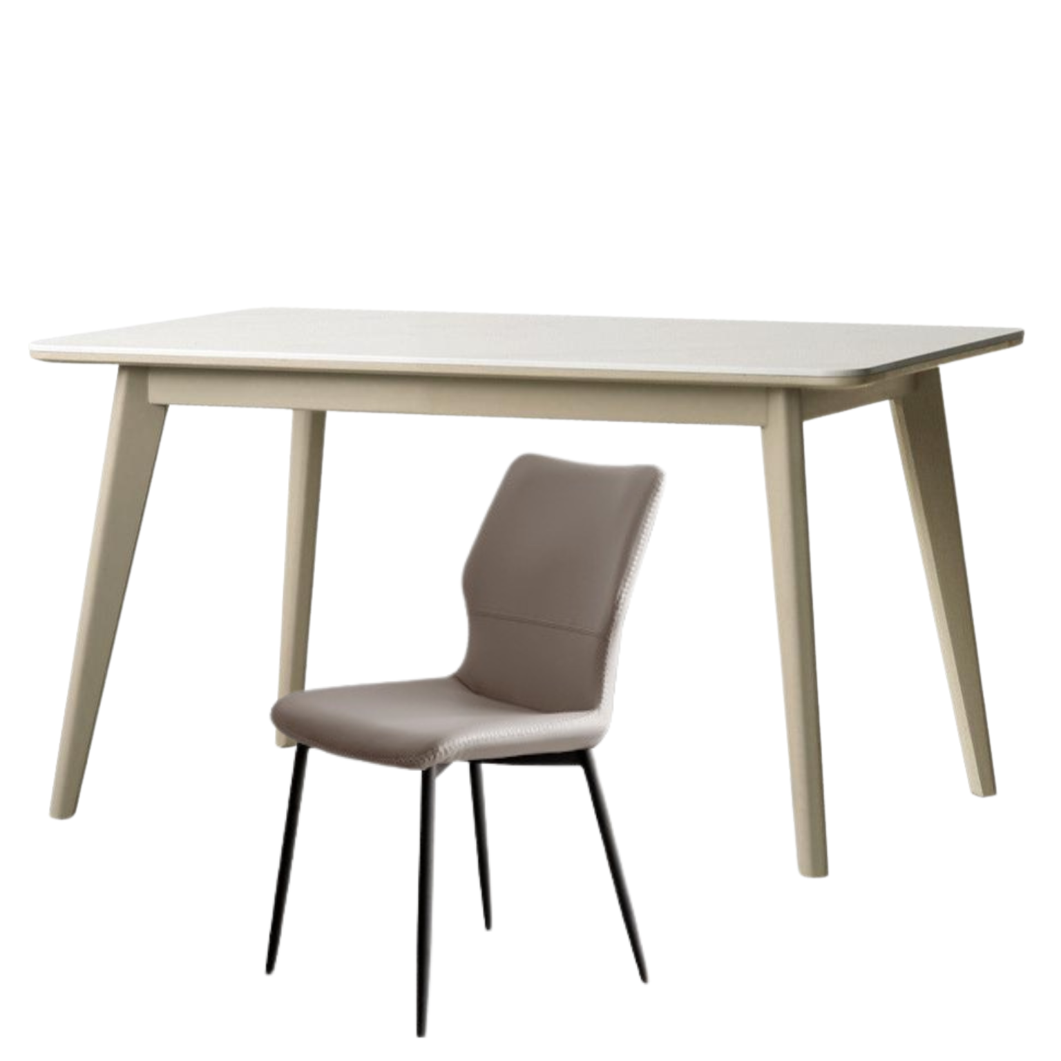 Poplar solid wood modern rock plate dining table