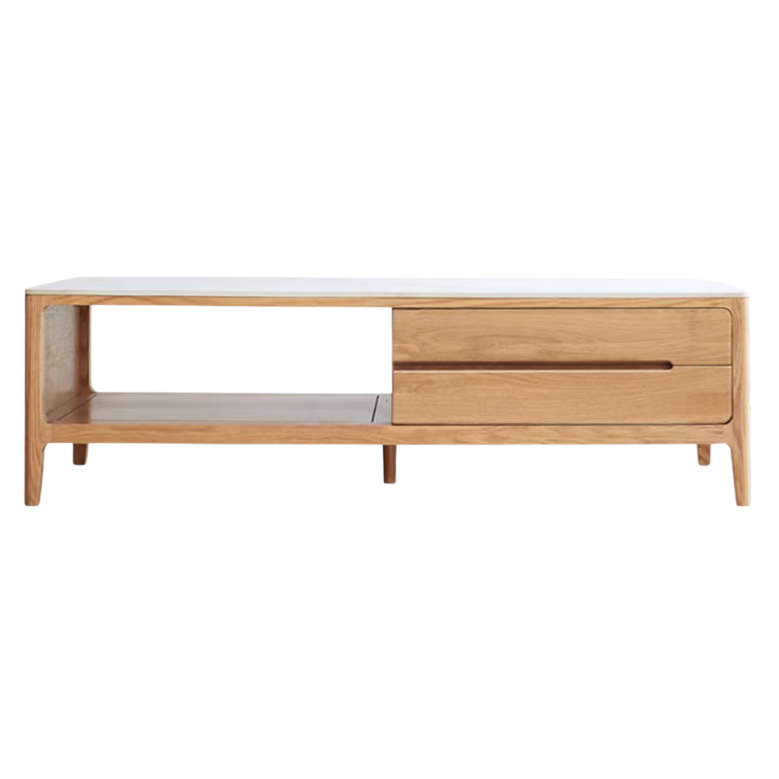 Oak, Solid Rubberwood Coffee Table Rock Slabs