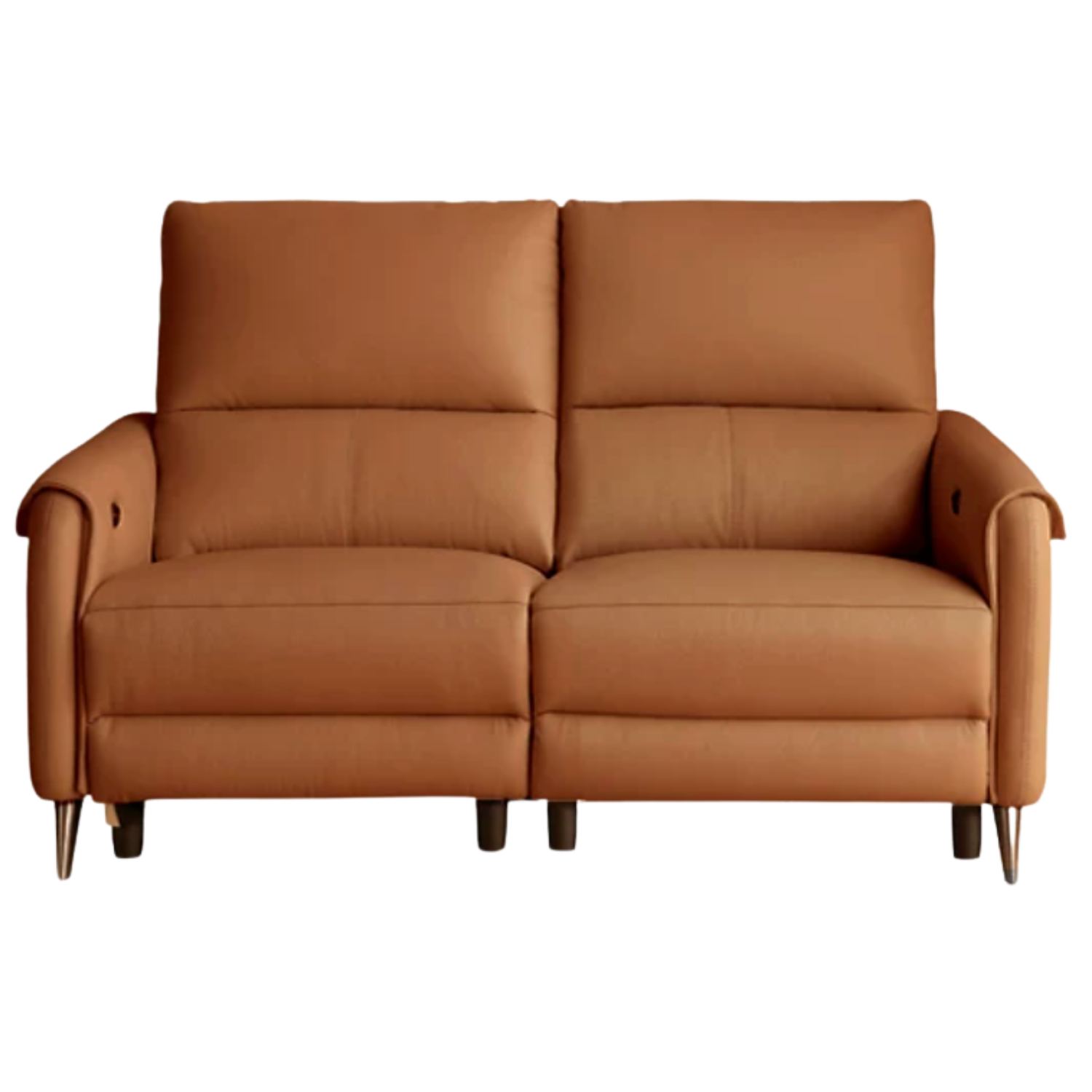Genuine Leather Power Reclining Sofa with Wall-Hugger Track Arms