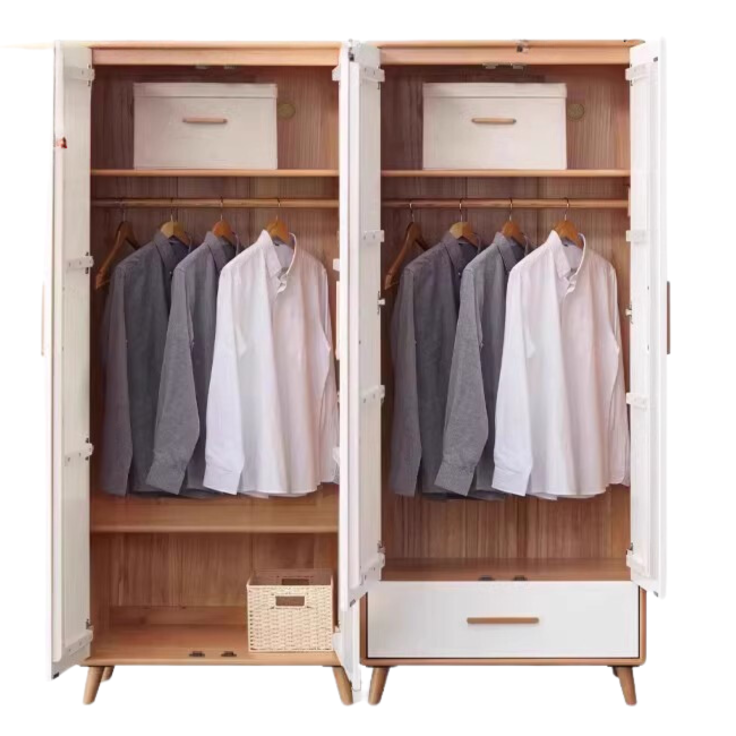 Beech solid wood wardrobe combination::