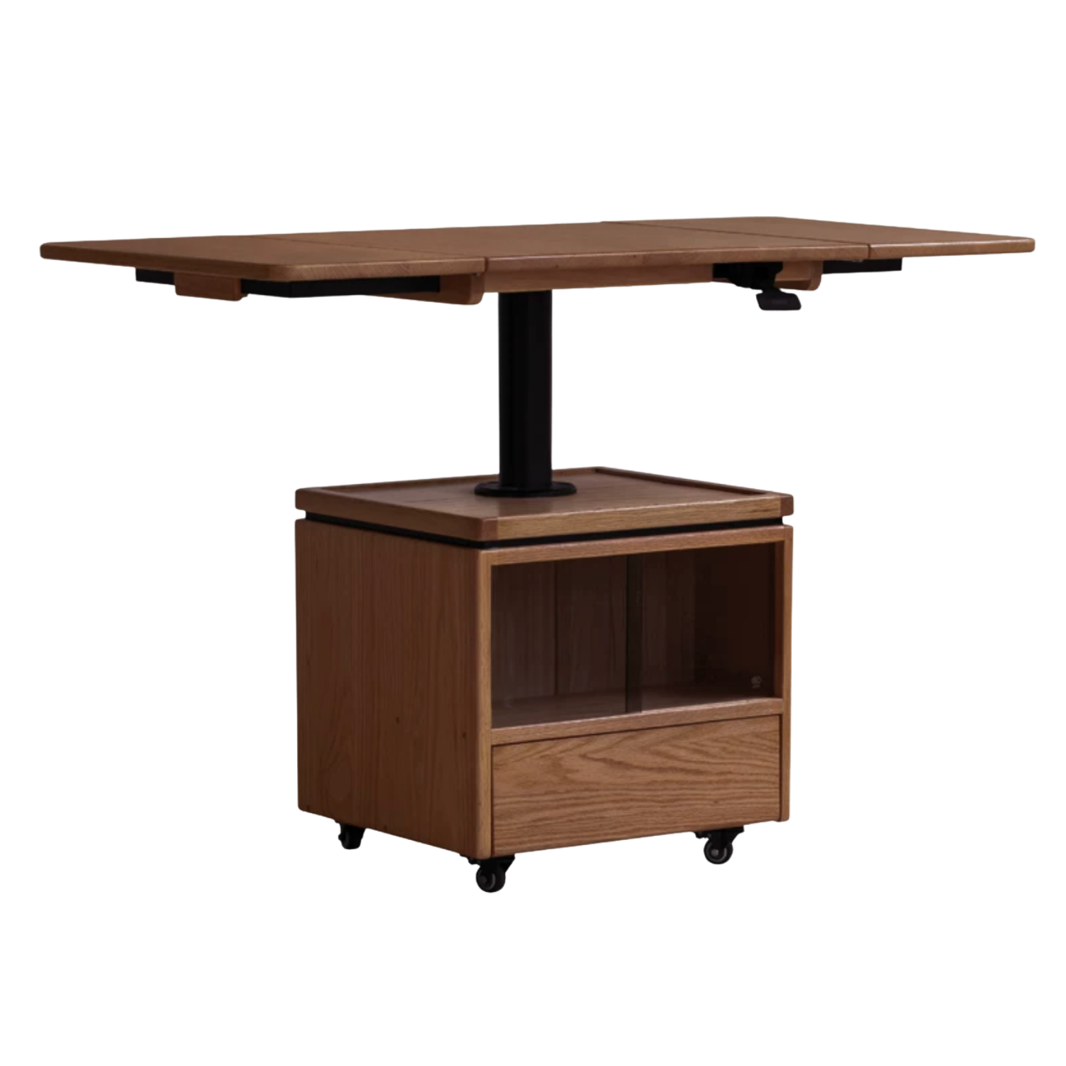 Oak Solid Wood Modern Mobile Elevating Coffee Table