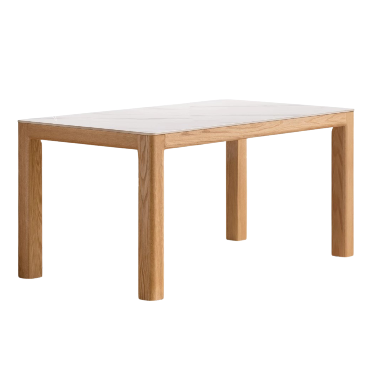 Oak Solid wood simple shape rock plate dining table,