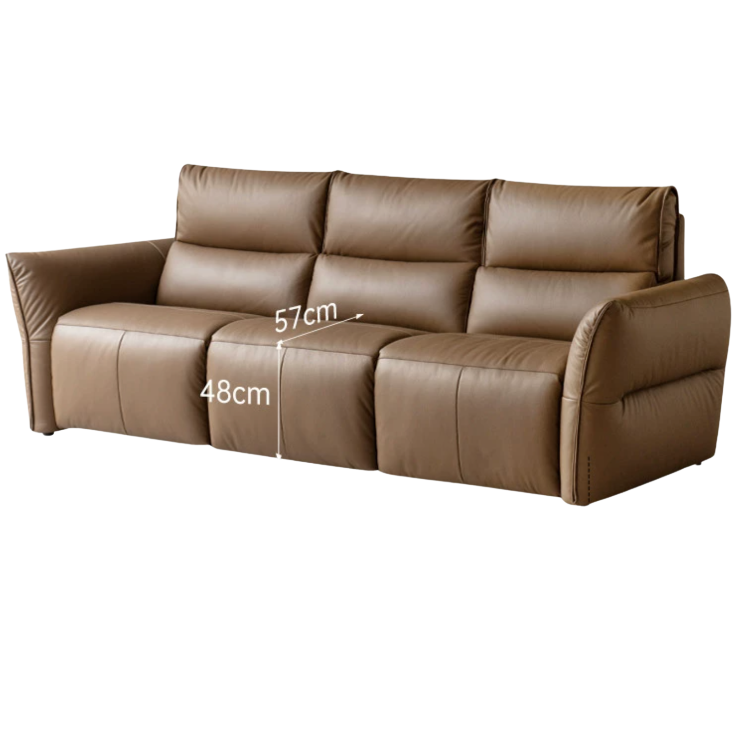 Genuine Leather Sofa Italian Light Luxury Tofu Block Sofa
