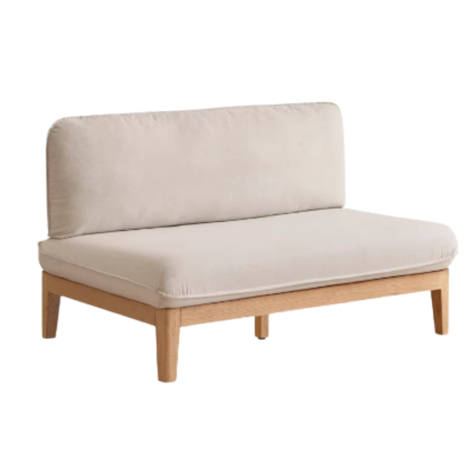 Oak Solid Wood Fabric Sofa)