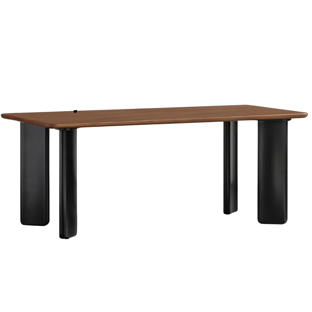 Solid Rubberwood Dining Table with Two-Tone Trestle Legs