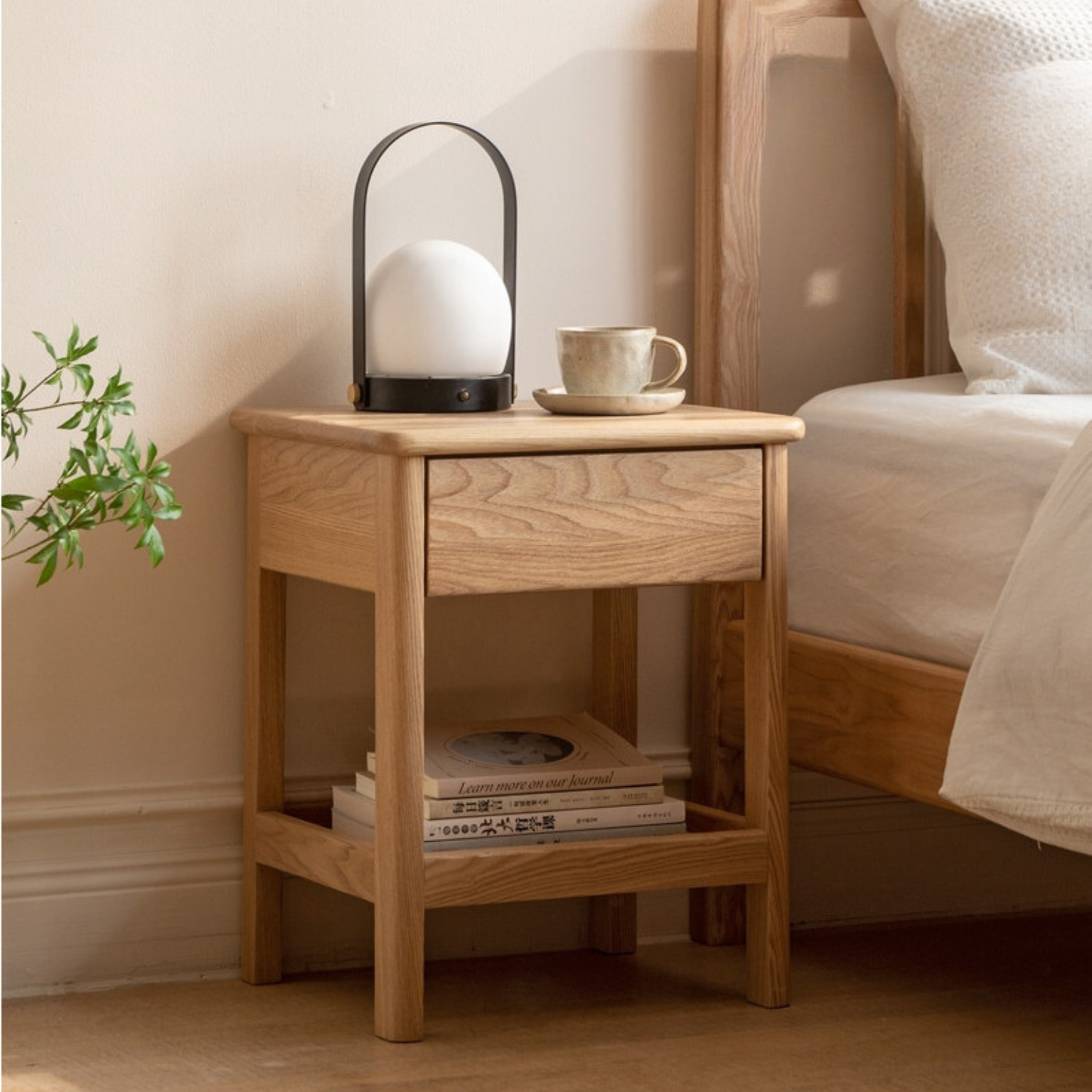 Ash solid wood narrow edge nightstand