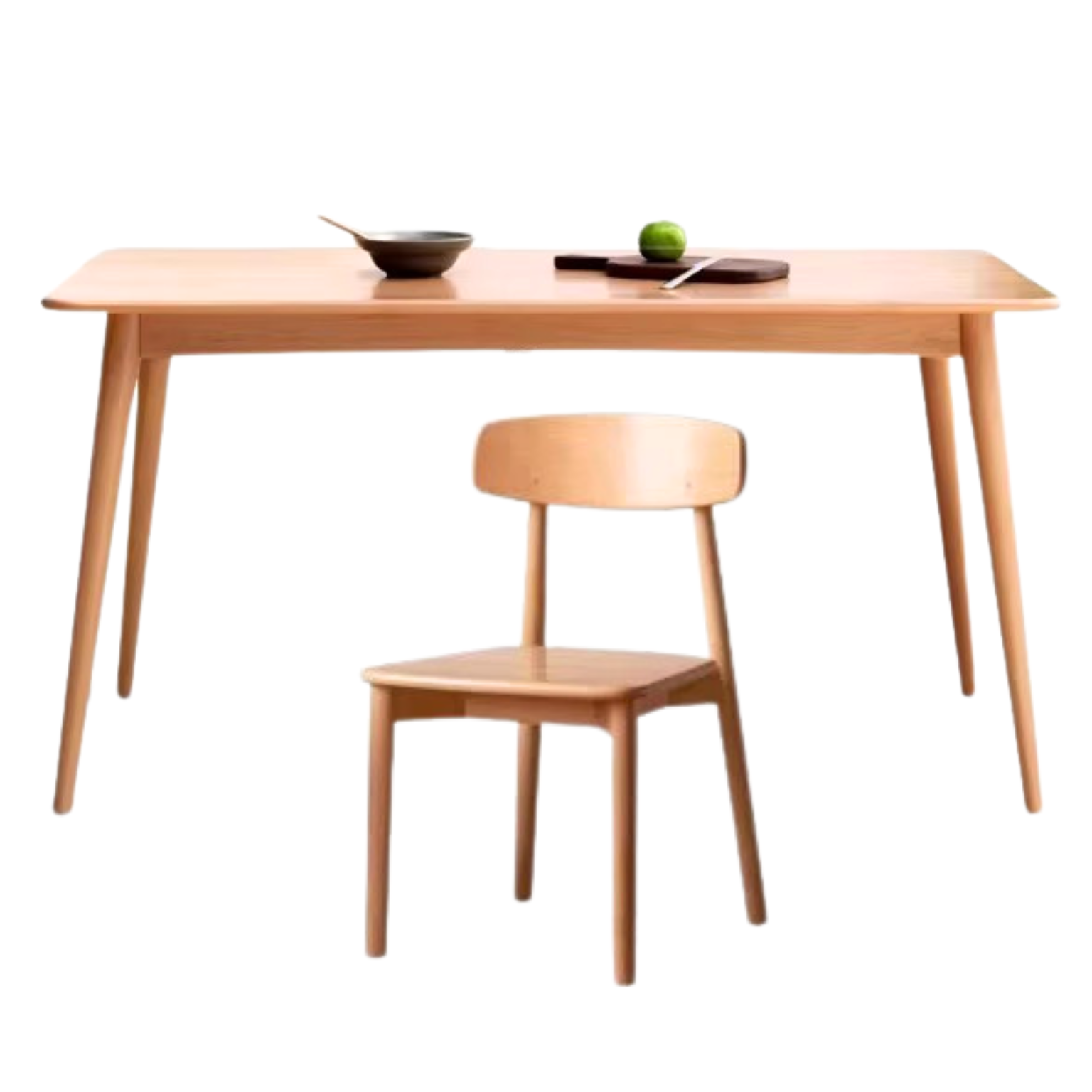 Beech solid wood dining table,