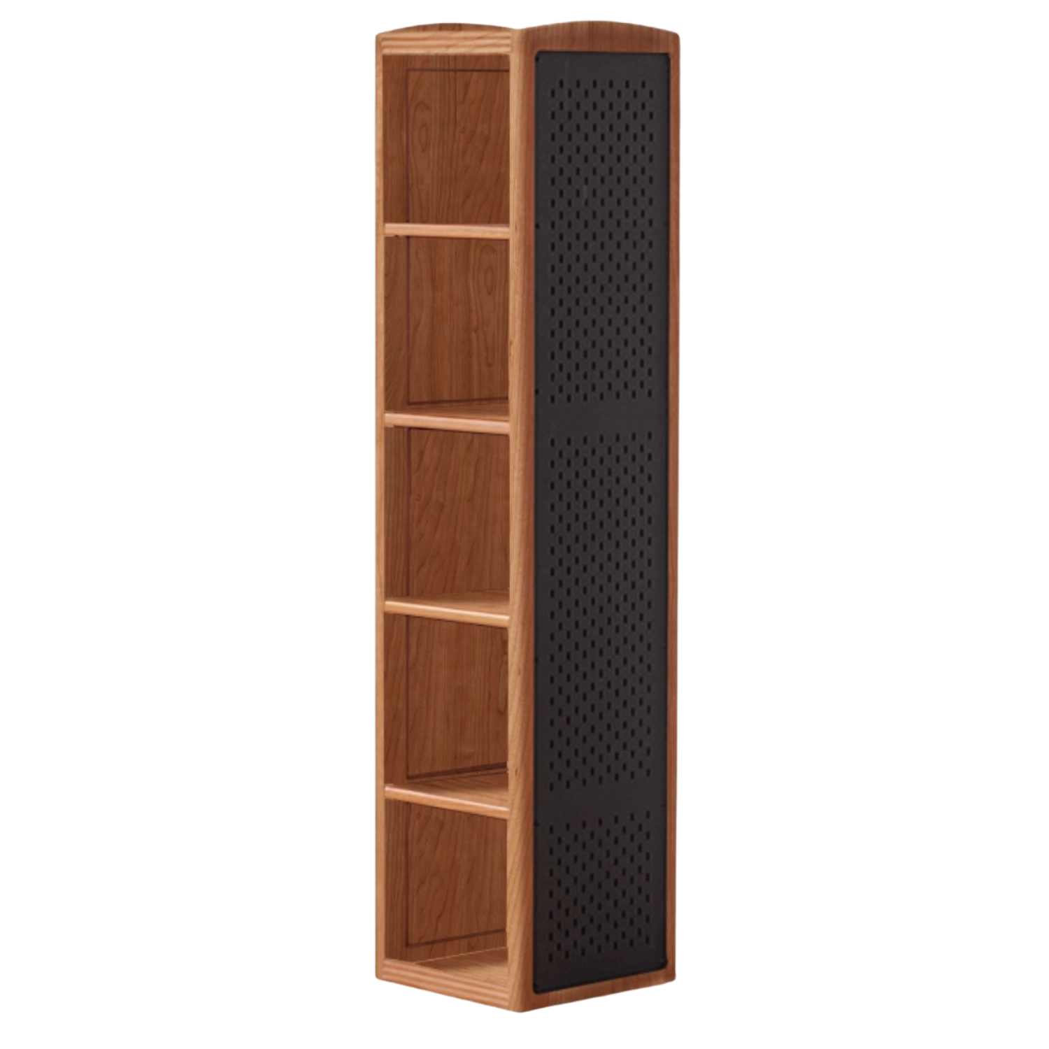 Poplar, Cherry Solid Wood Rotating Multi-Function Retro Mirror Bookshelf