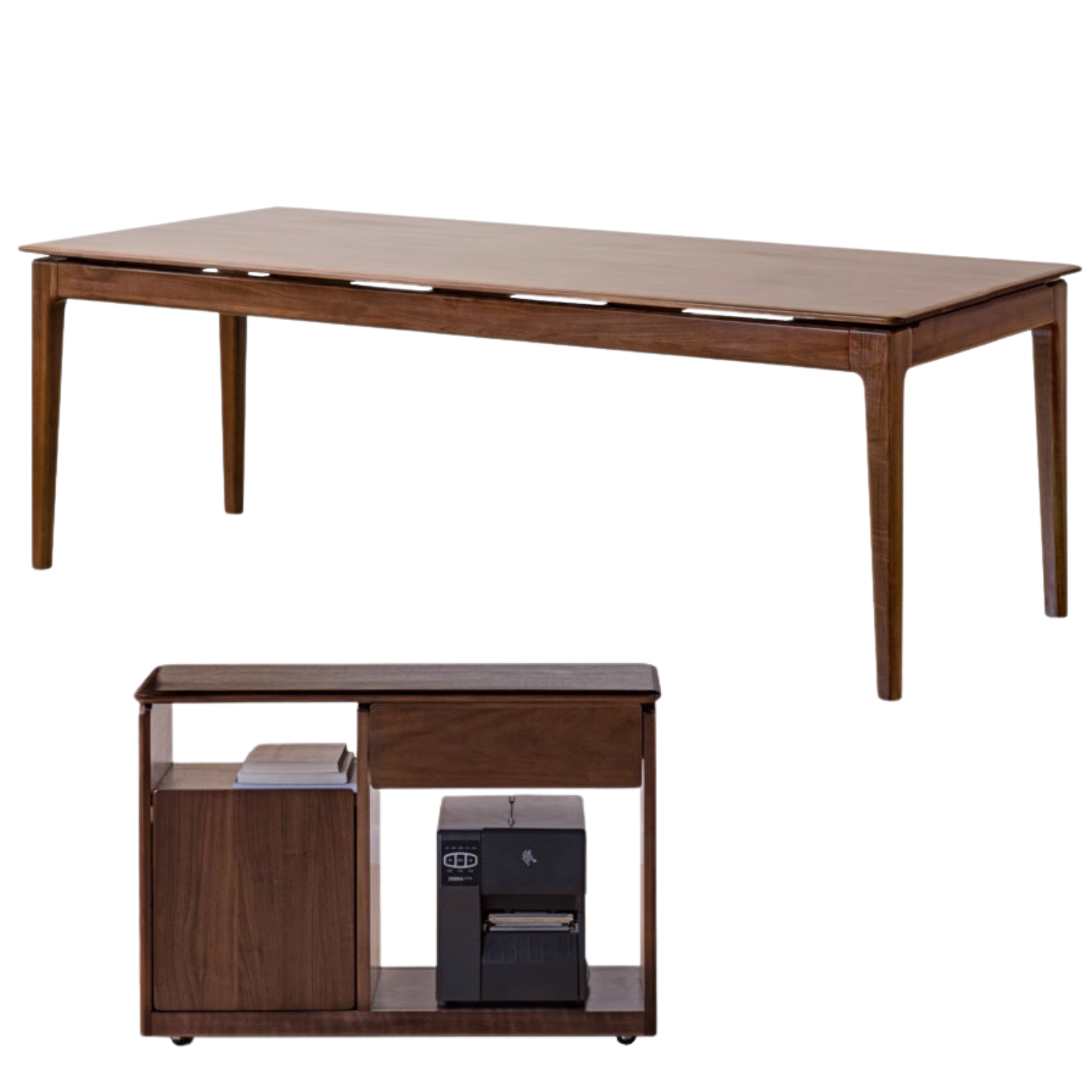 Black walnut, Ash solid wood office desk, long table,