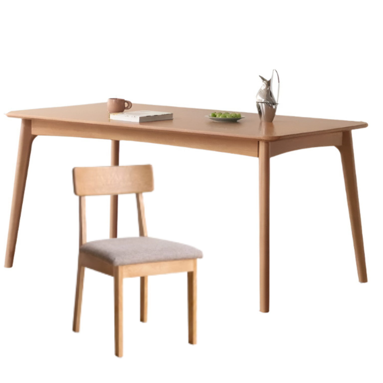 Poplar Solid Wood Modern Reliable Rock Dining Table.