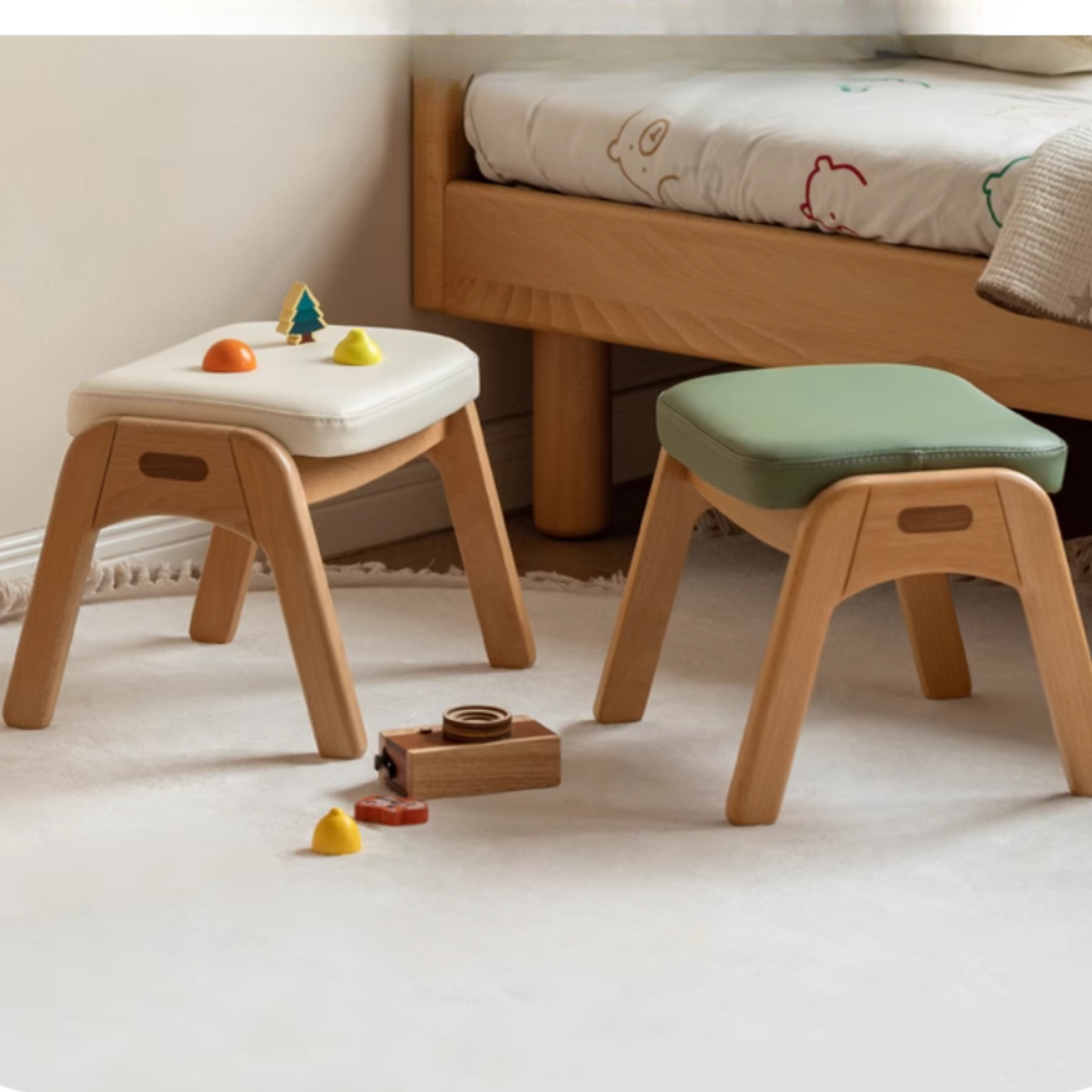 Beech Solid Wood Modern Small Stool