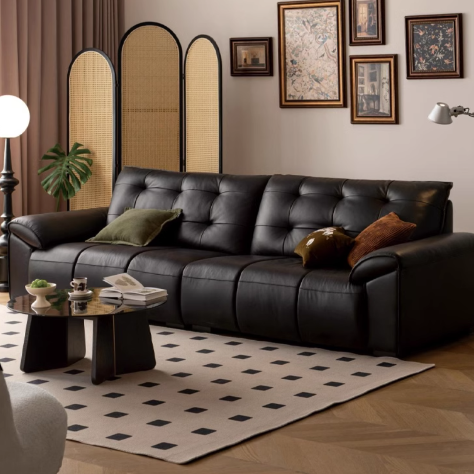 Leather modern top layer cowhide leather sofa