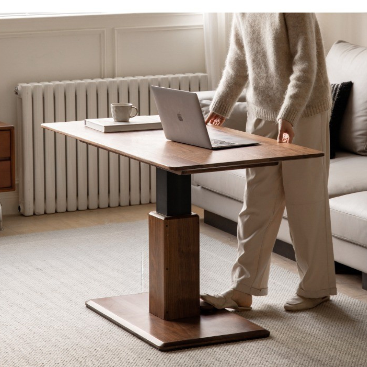 Black Walnut, Oak, Ash Solid Wood Lift Coffee Table