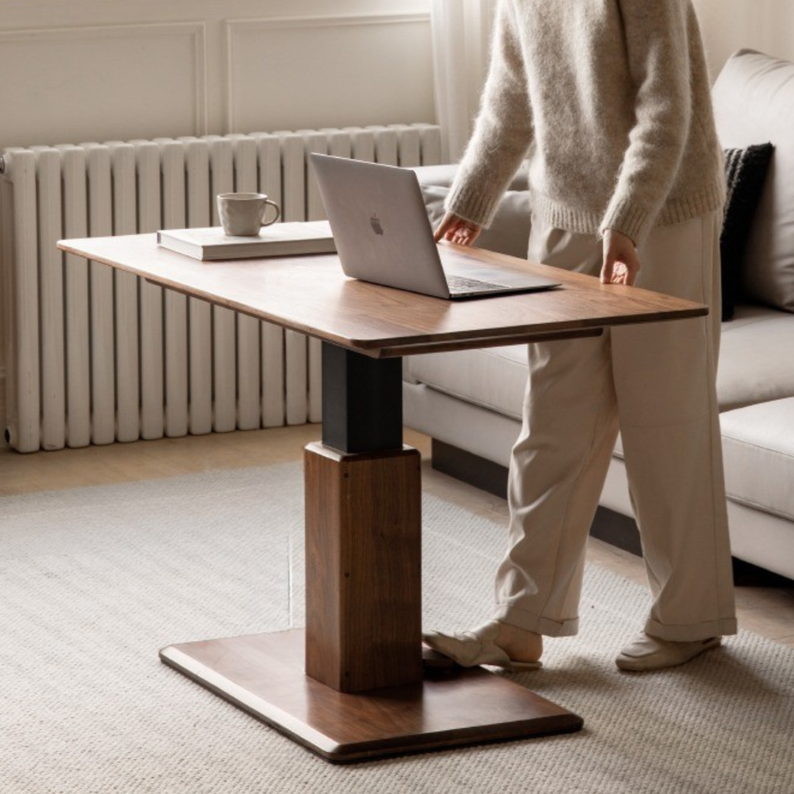 Cherry, Black Walnut, Sandalwood, Oak, Ash Solid Wood Lift Coffee Table