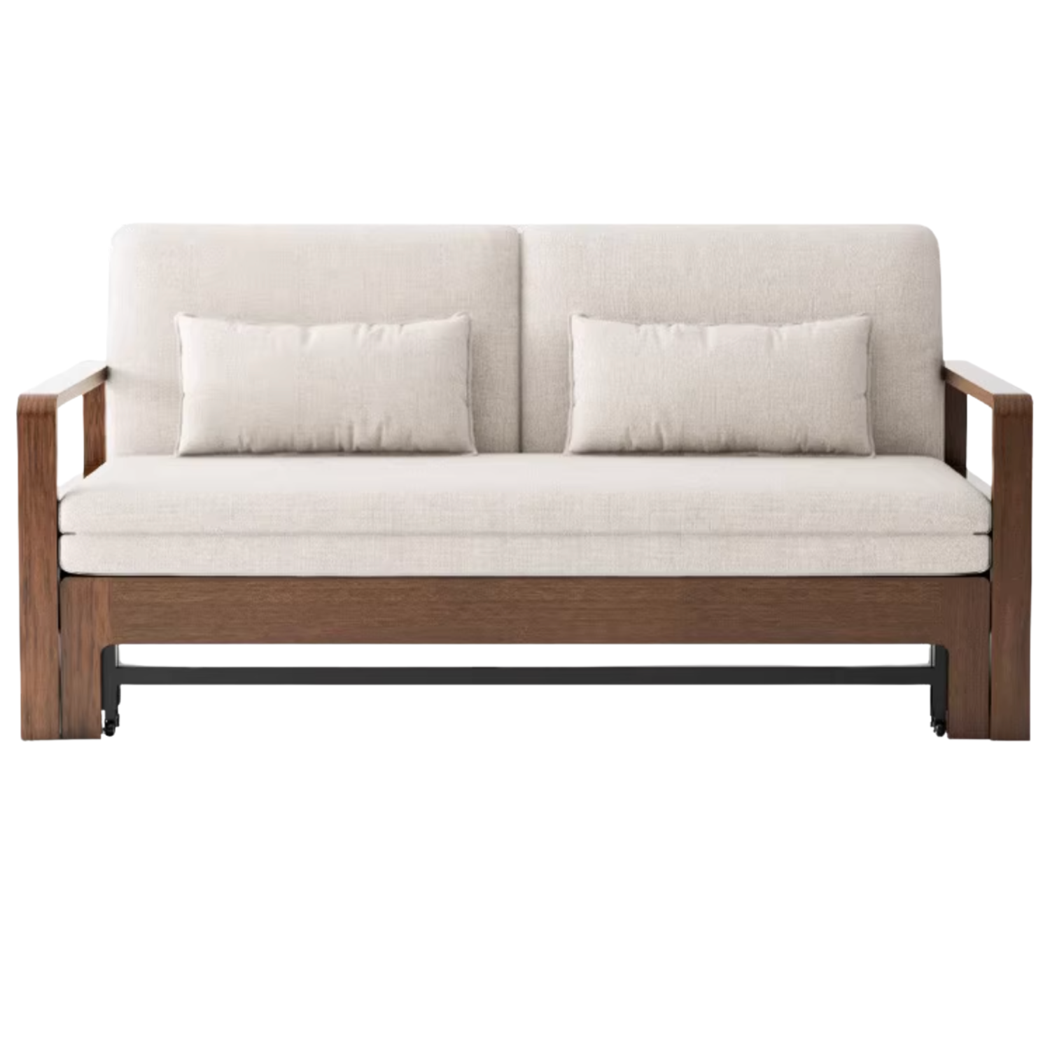 Black Walnut, Solid Sandalwood Folding Sofa Bed.