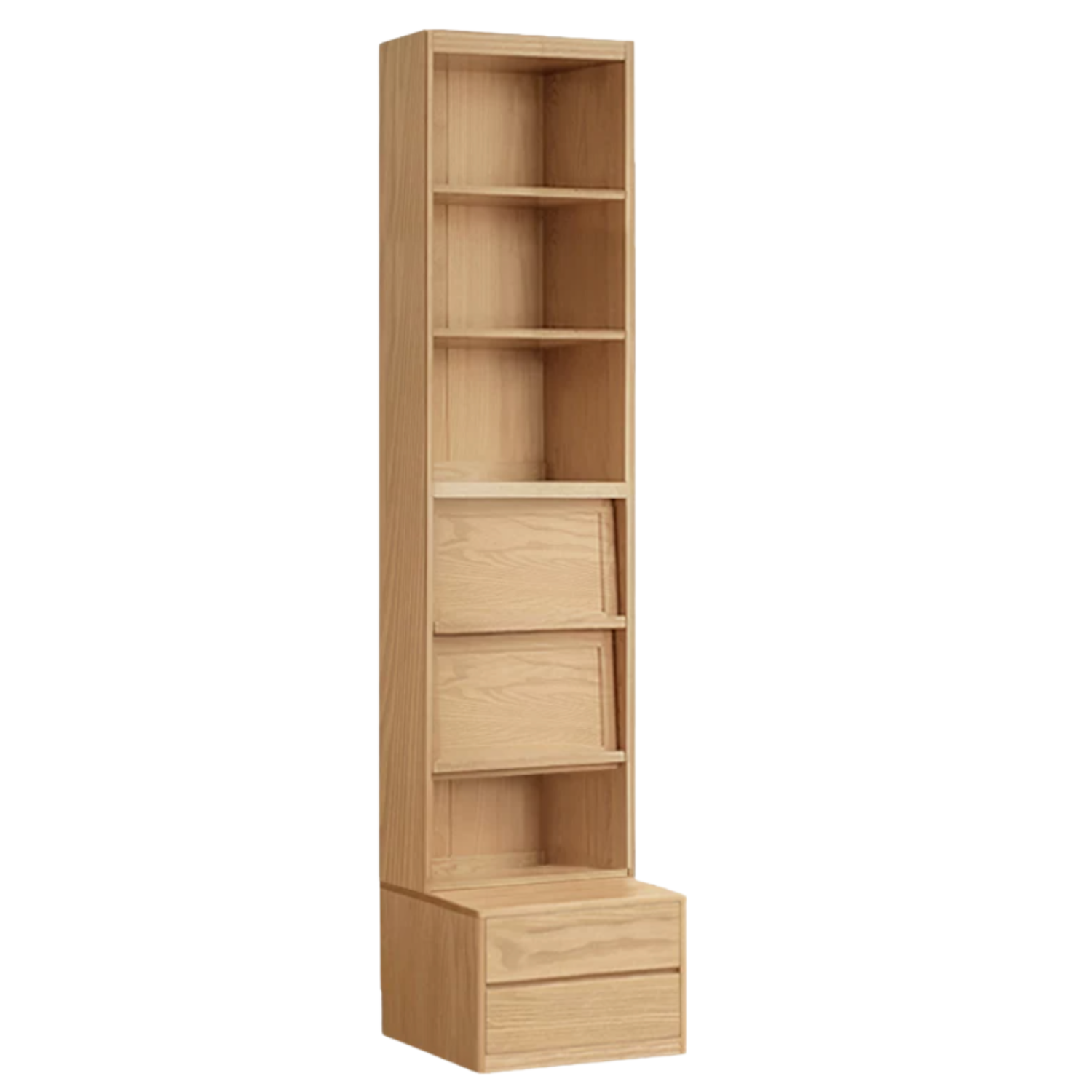 Ash, Oak Solid Wood Modern Combination Bookcase Integrated Card Seat