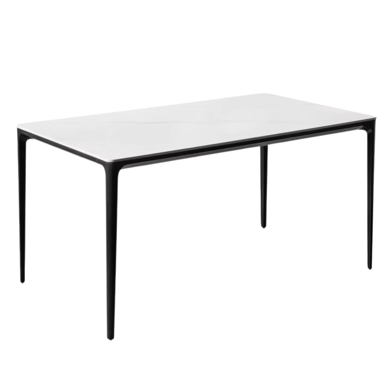 Rock slab+metal Italian light luxury black dining table