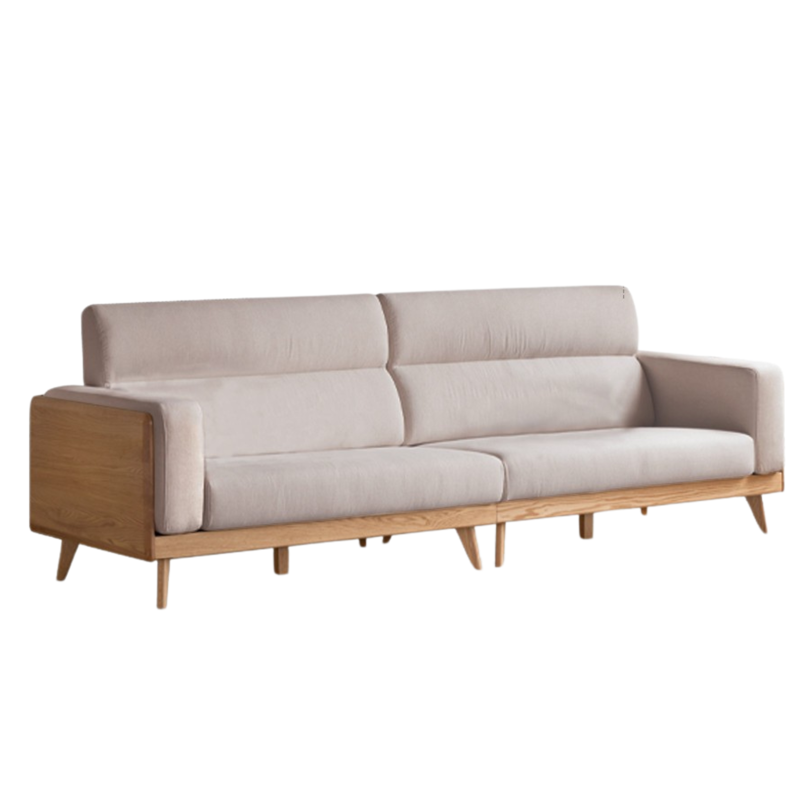 Oak Solid Wood Modern Fabric Sofa