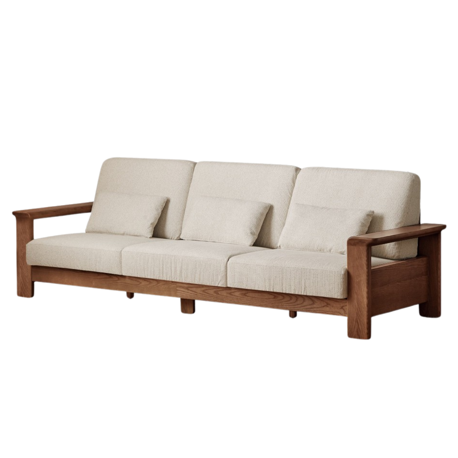 Ash solid Wood Modern Straight Sofa