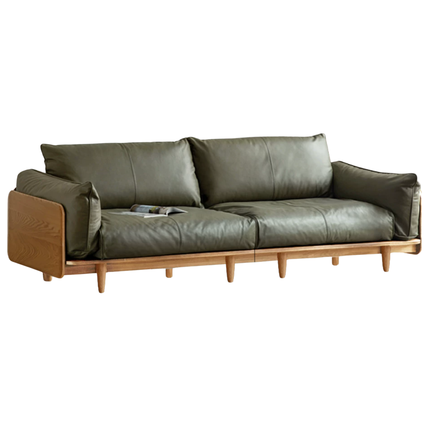 Oak, Ash Solid Wood genuine leather, fabric Sofa