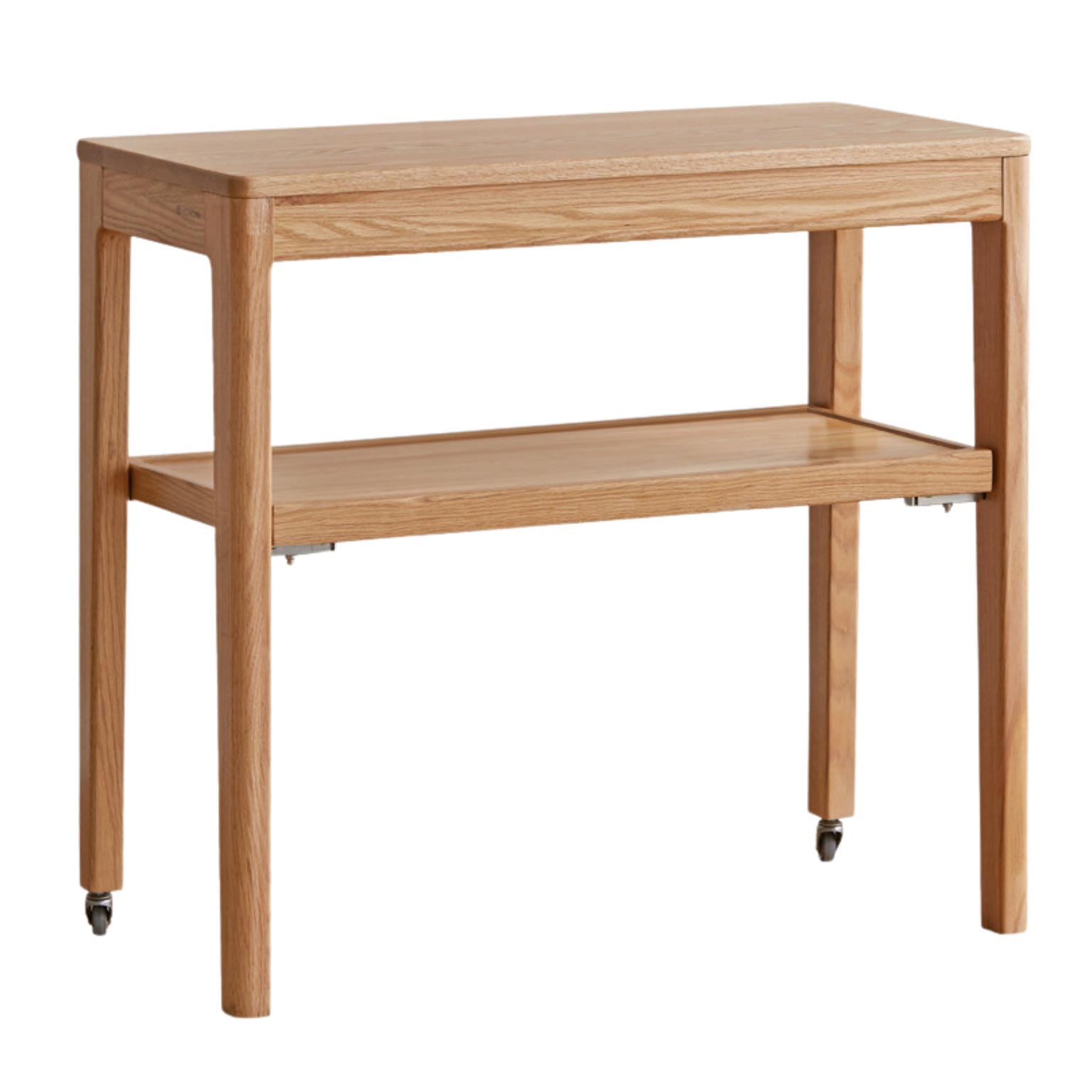 Oak Solid Wood Edge Table, Movable Small Table