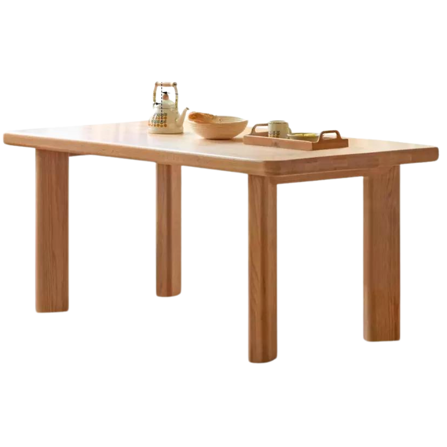 Oak solid wood large dining table table log style,