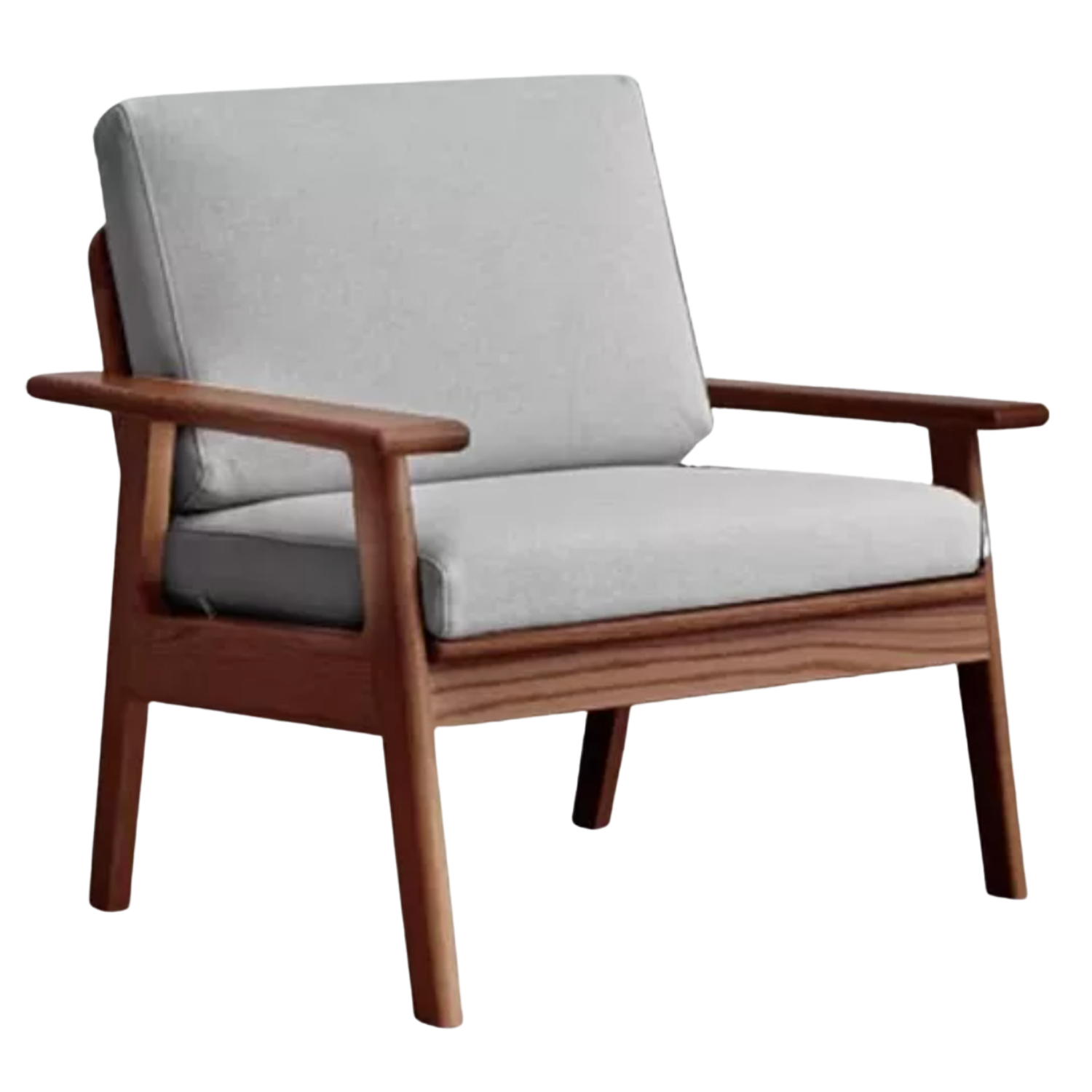 Oak Solid Wood Slat Back Sofa with Exposed Wood Frame