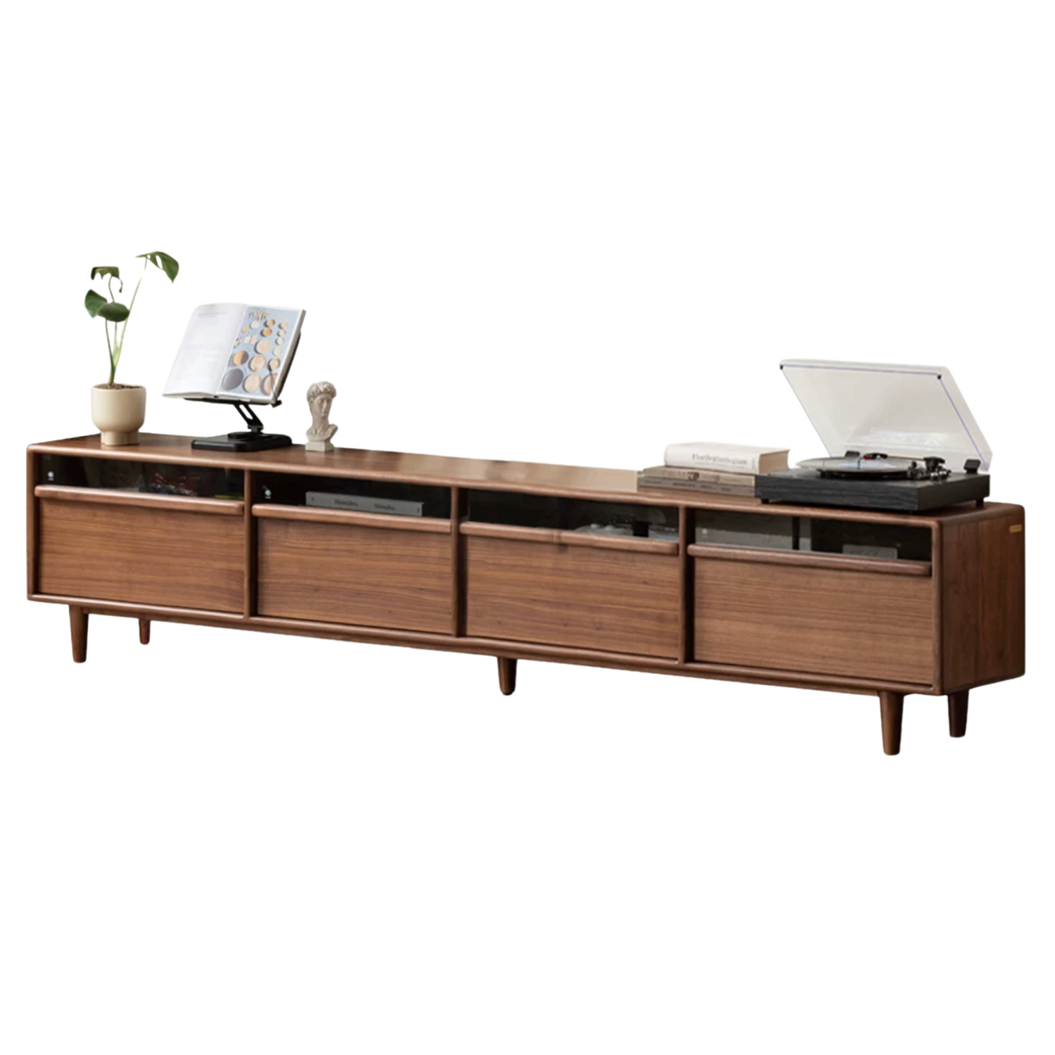 Black Walnut Solid Wood Modern TV Cabinet Locker Integrated