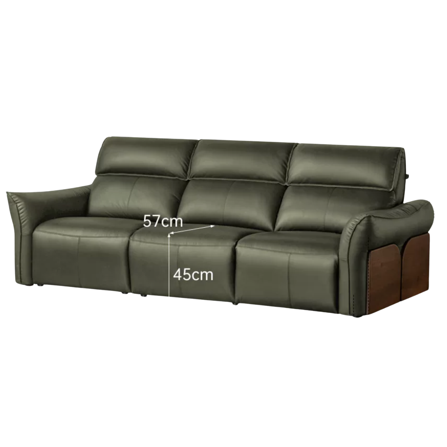 Black walnut solid wood Top Grain Genuine Leather Zero Wall Power Reclining Sofa