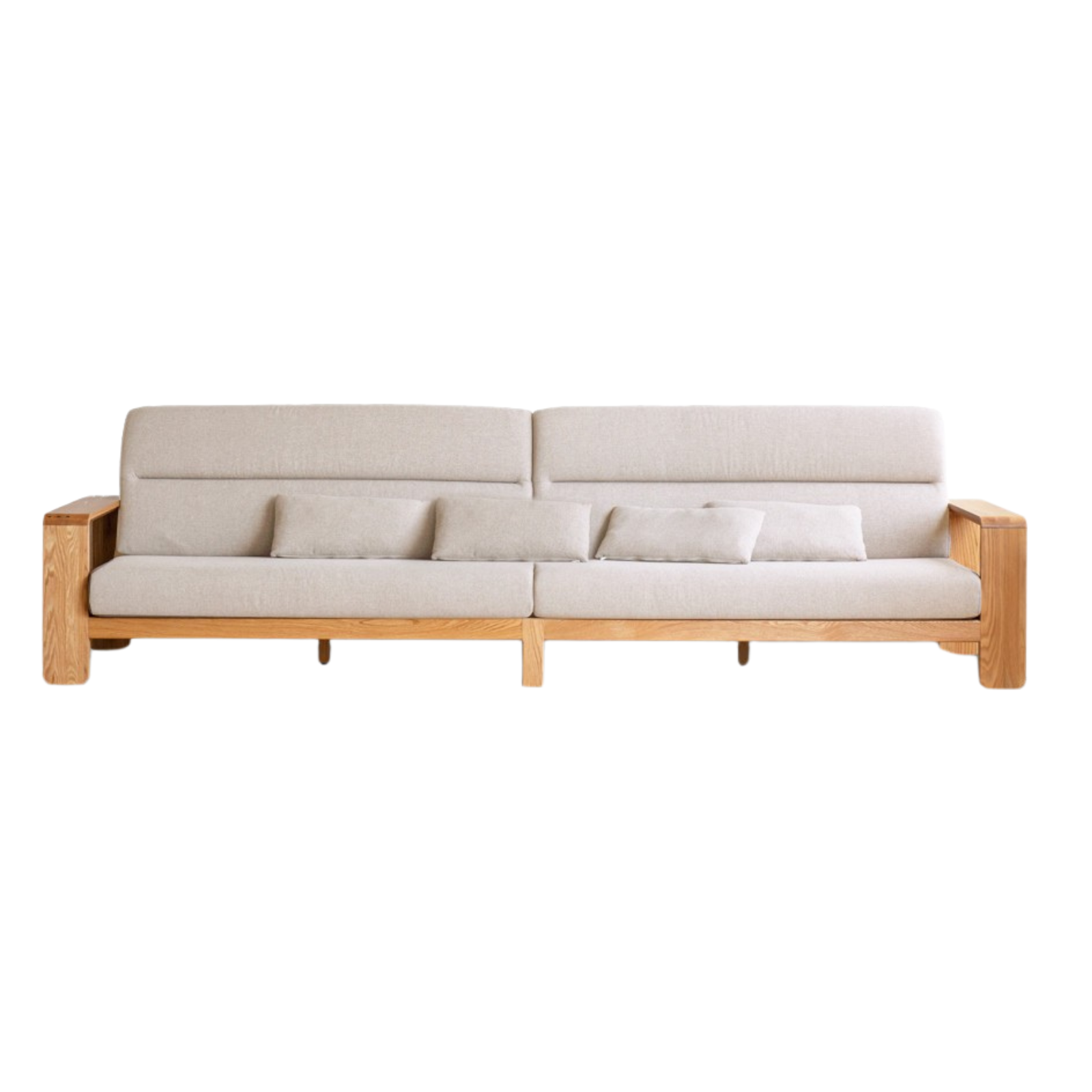 Oak Solid Wood Modern Log Style Corner Fabric Sofa