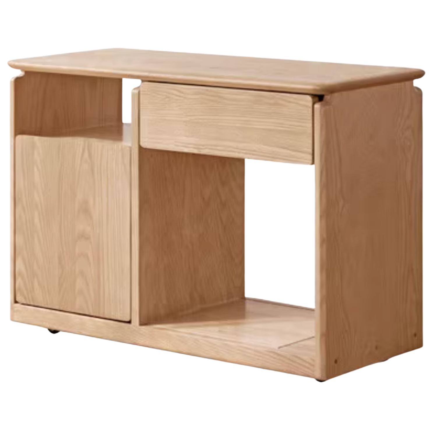 Oak, Black Walnut, Ash Solid Wood Mobile Side Table