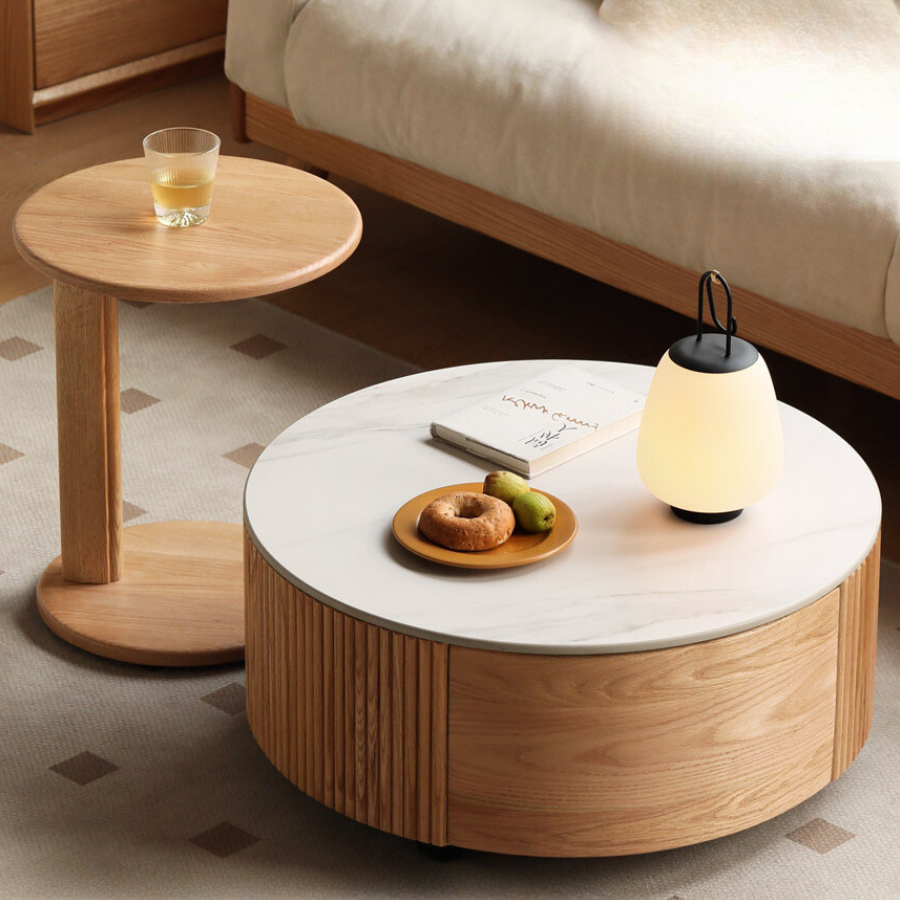 Oak Solid Wood Rock Plate coffee table