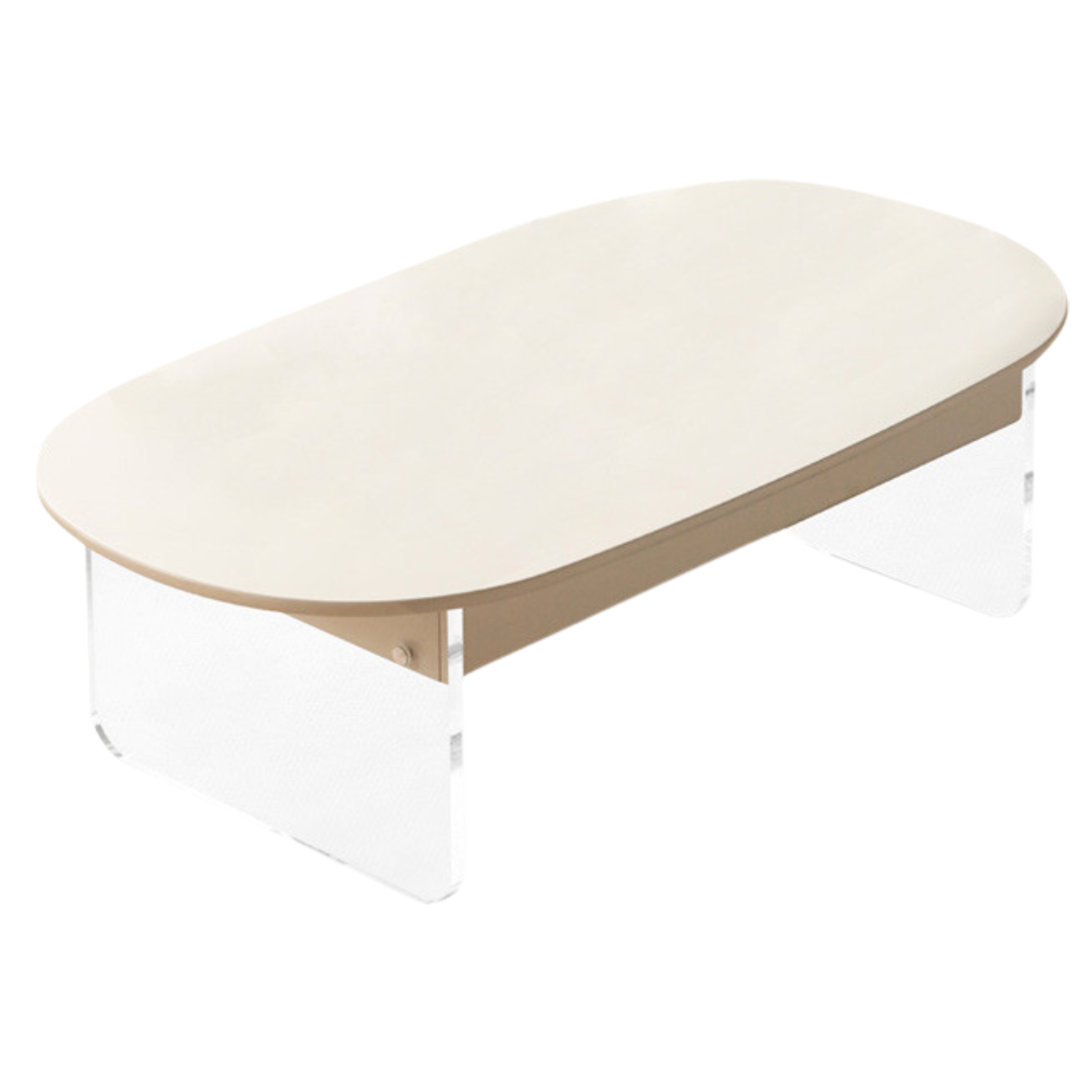 Poplar solid wood cream style acrylic low coffee table-