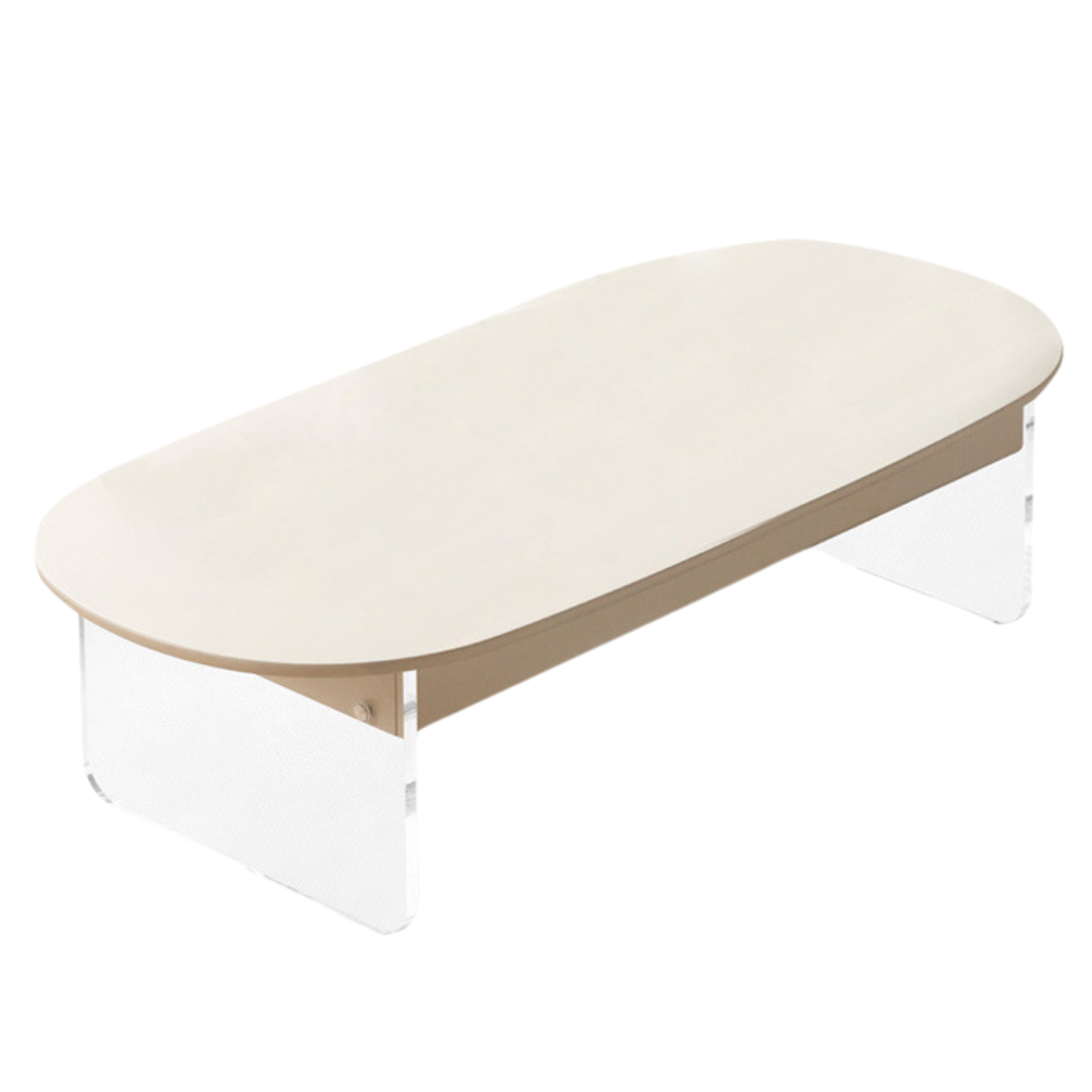 Poplar solid wood cream style acrylic low coffee table-