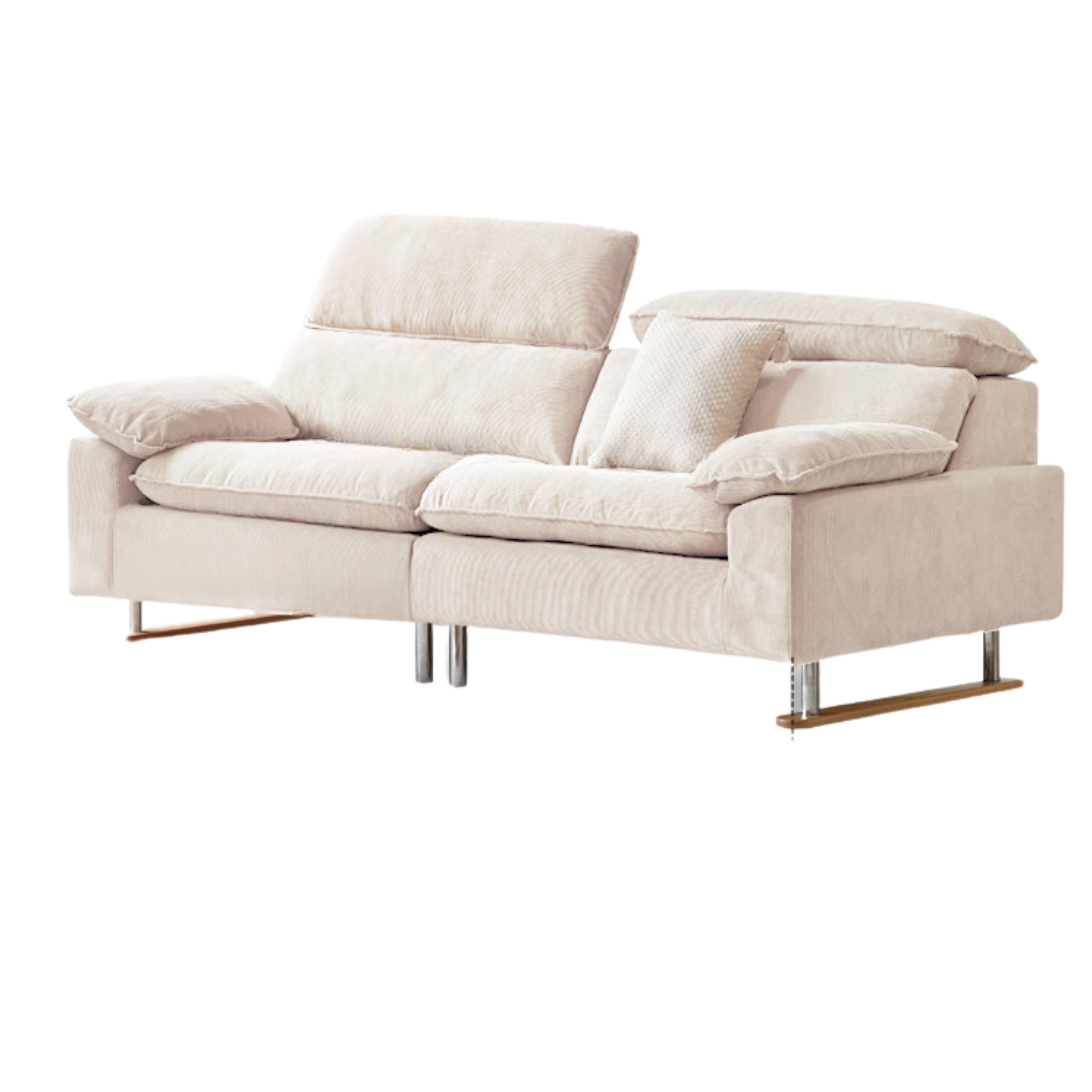 High-Back Corduroy Fabric Sofa with Removable Cover