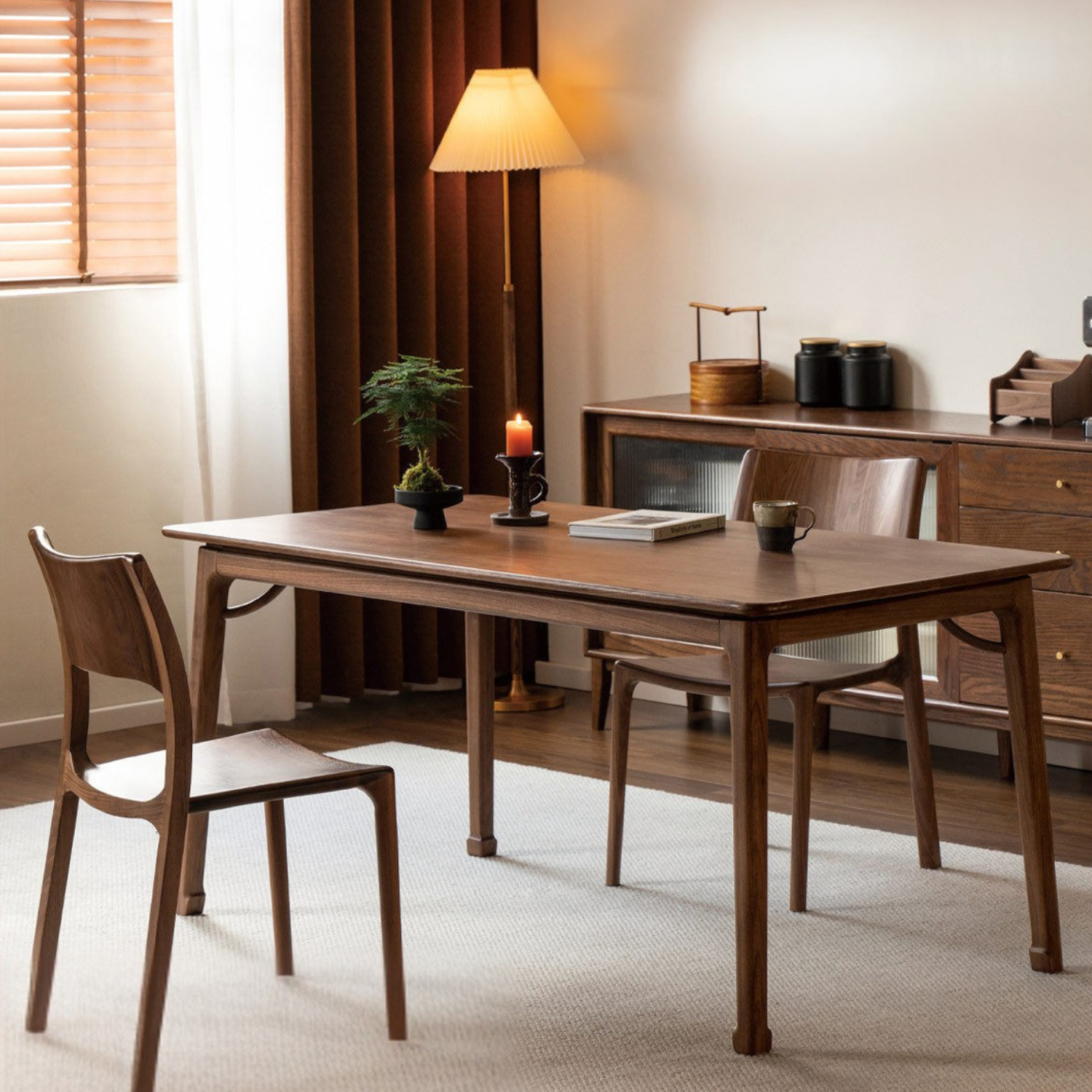 Black Walnut, Ash Solid Wood North American Dining Table