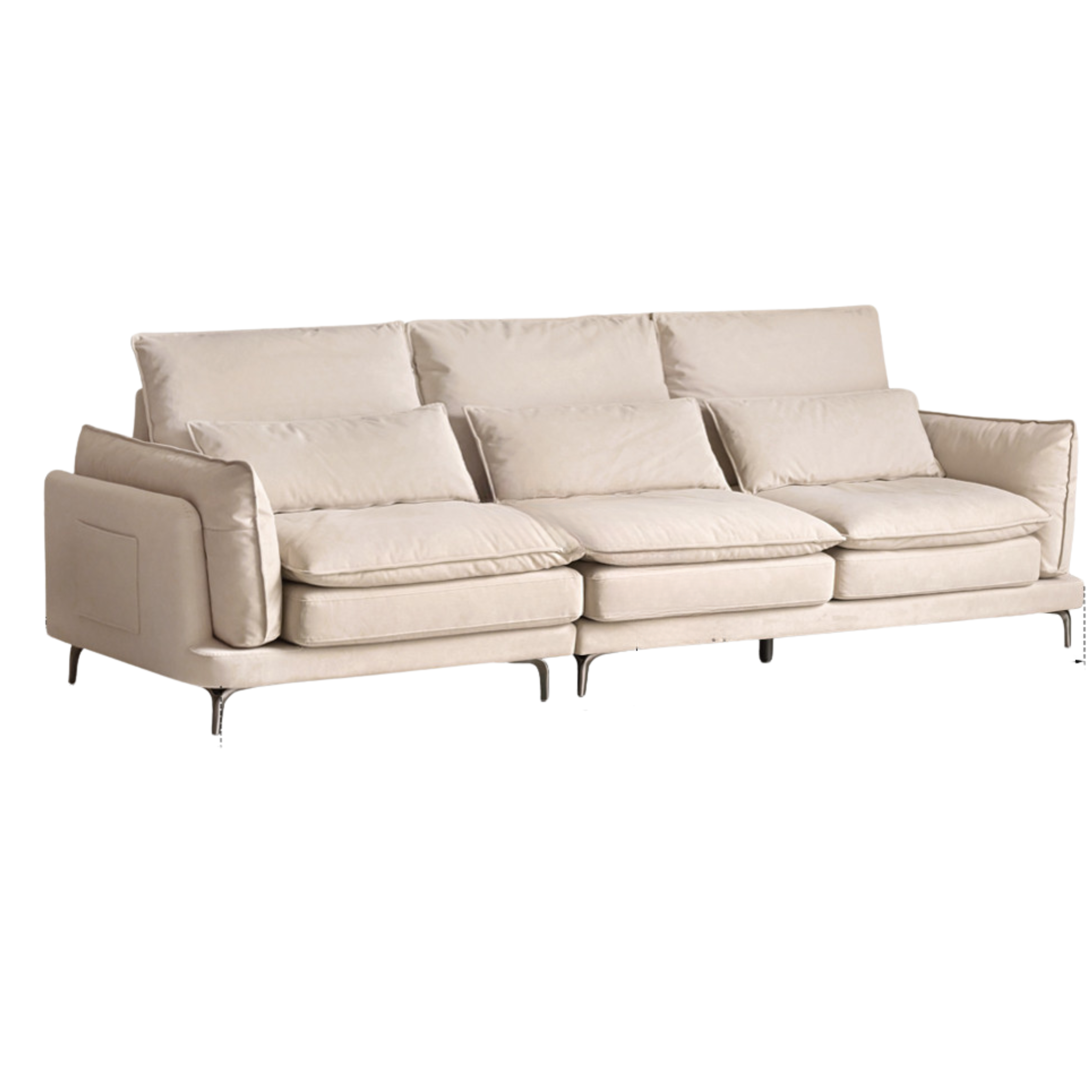 High-Back Modern Fabric Sofa with Scratch-Resistant Upholstery