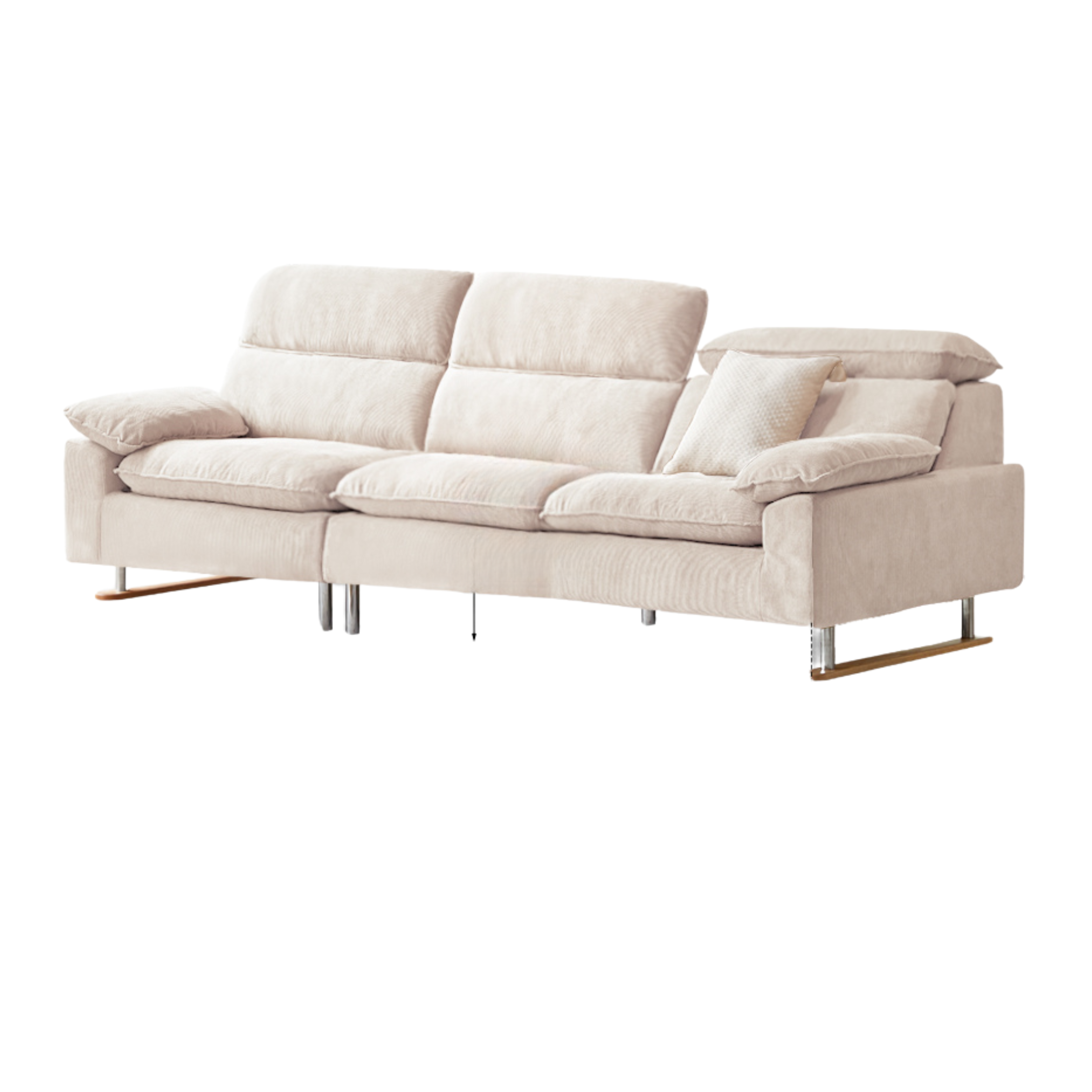High-Back Corduroy Fabric Sofa with Removable Cover