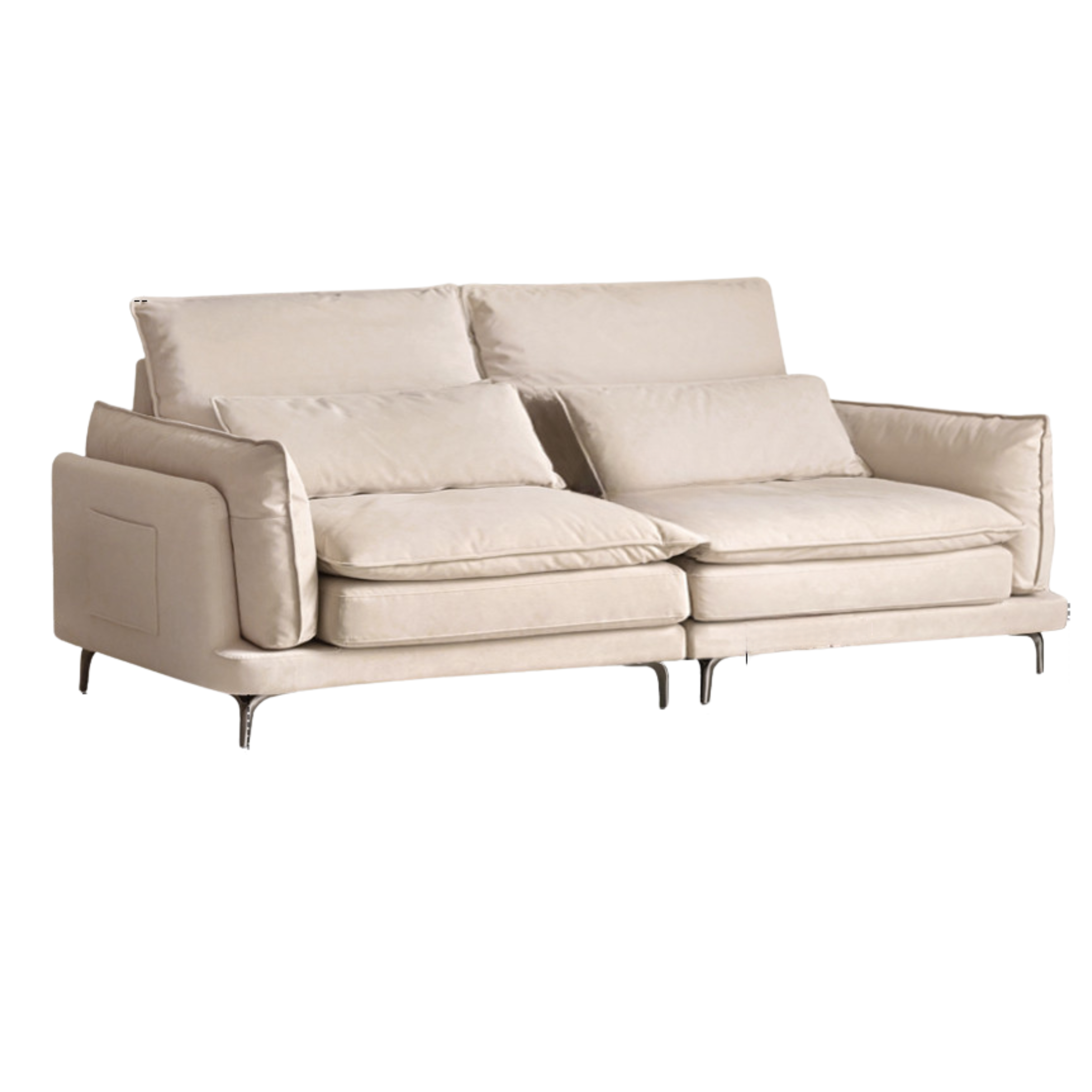 High-Back Modern Fabric Sofa with Scratch-Resistant Upholstery