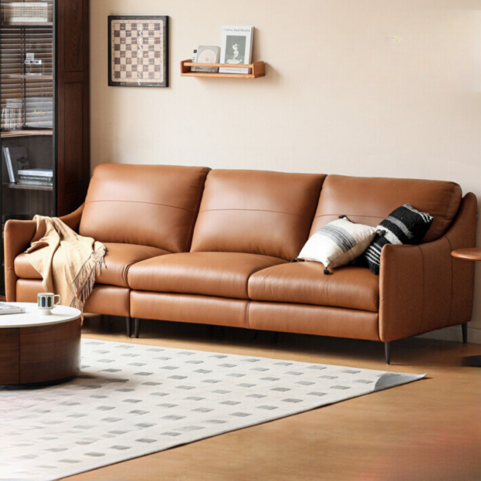 Genuine cowhide leather sofa+