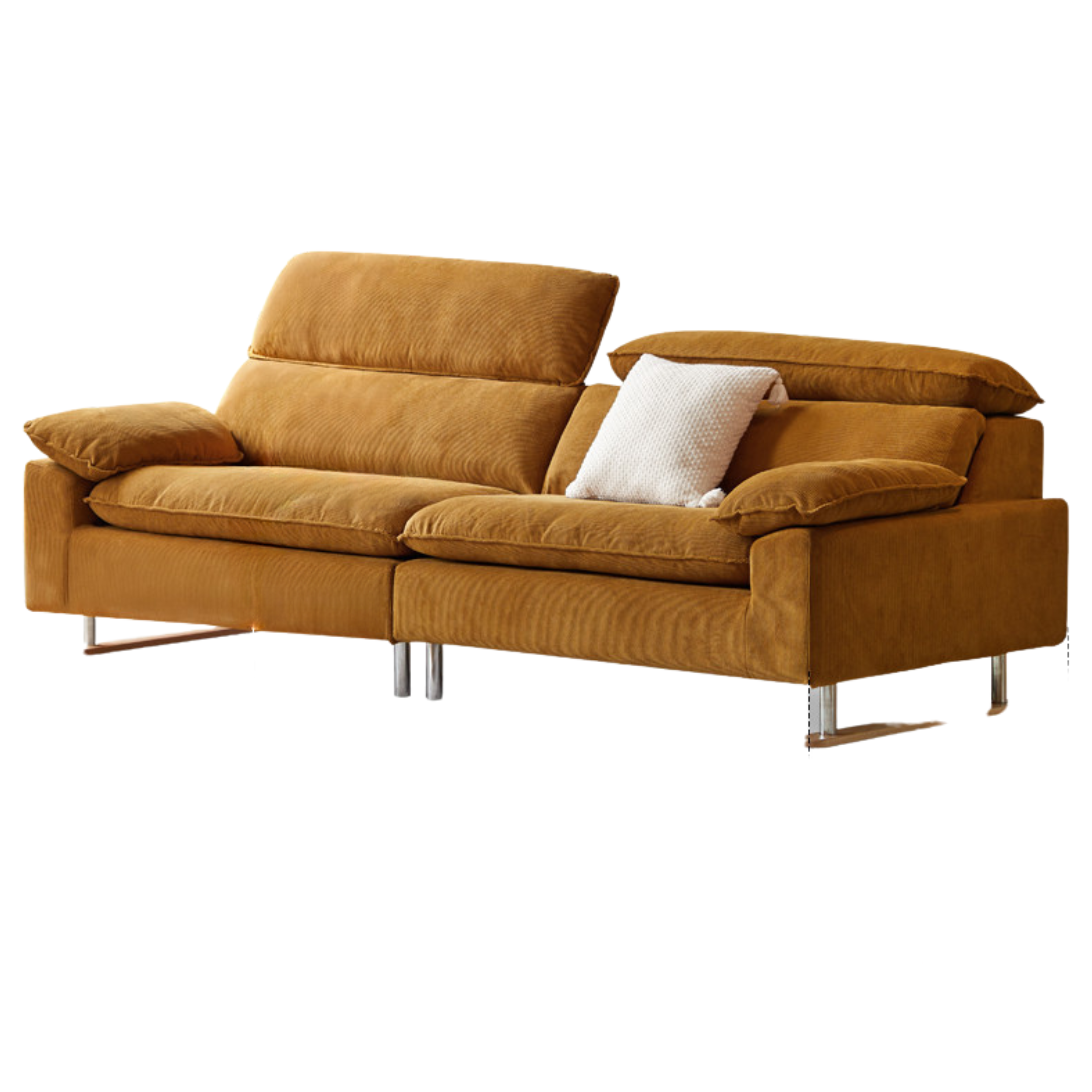 High-Back Corduroy Fabric Sofa with Removable Cover